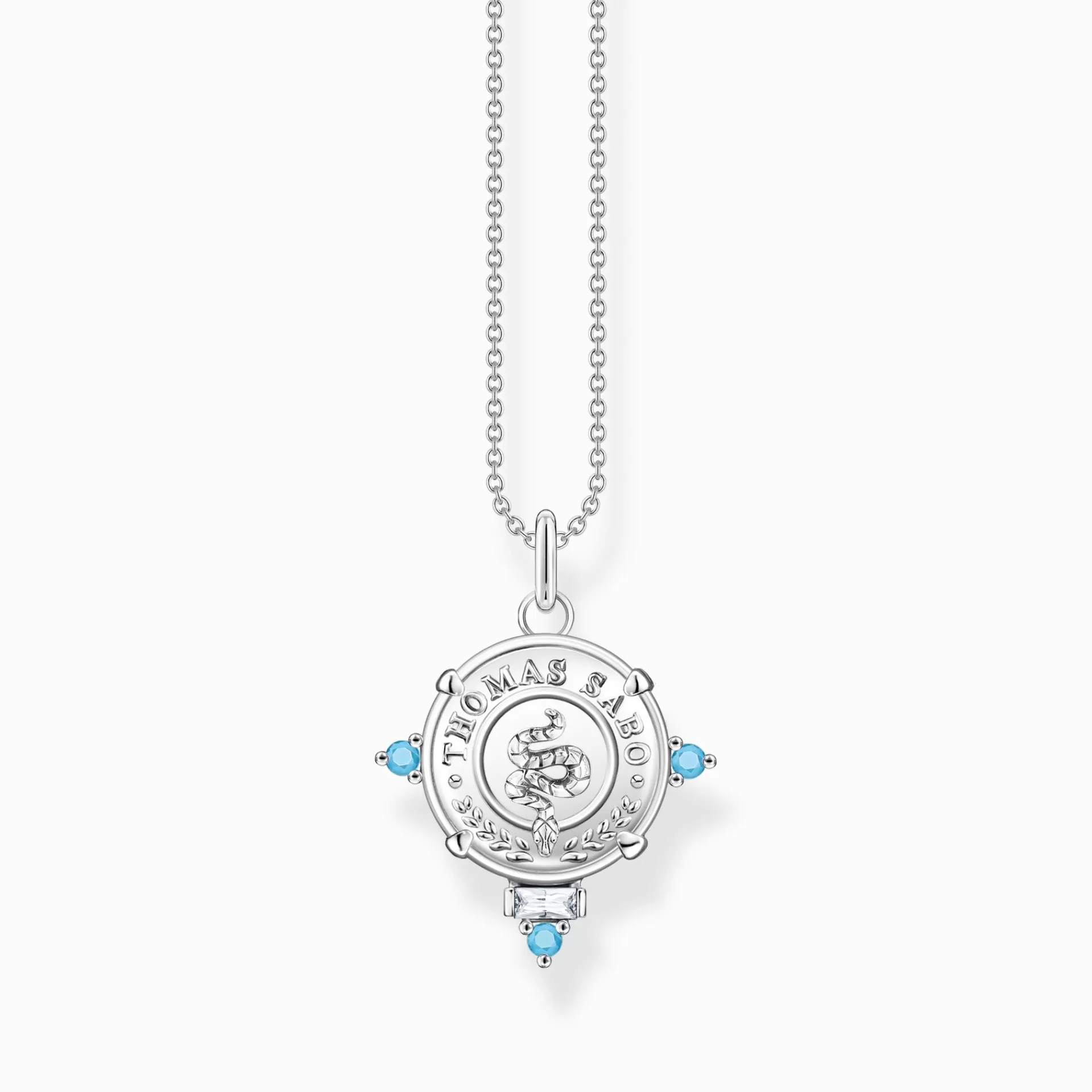 THOMAS SABO Halsband | Återvunnet 925 silver<HALSBAND ORM MED ABALONE-P&AUML;RLEMORNS SILVER silverfargad, turkos, vit