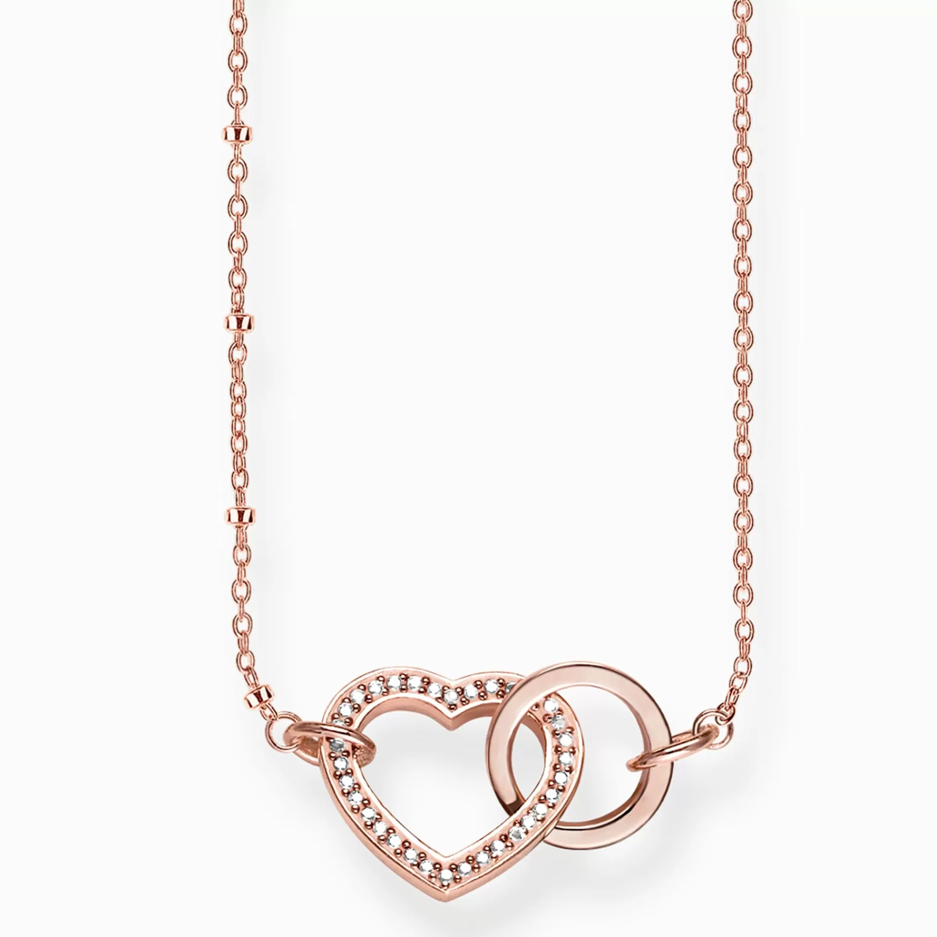 THOMAS SABO Halsband | 18K roséguldplätering<HALSBAND TOGETHER FOREVER HJ&AUML;RTA roséguldfargad, vit