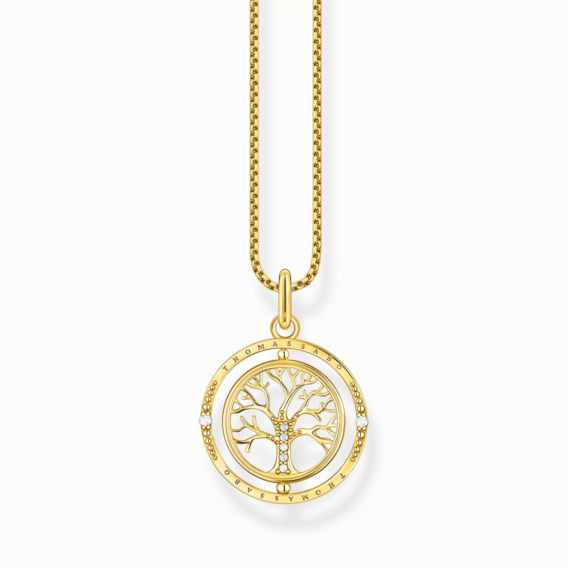THOMAS SABO Halsband | Livets träd<HALSBAND TREE OF LOVE GULD gult guldfargad, vit