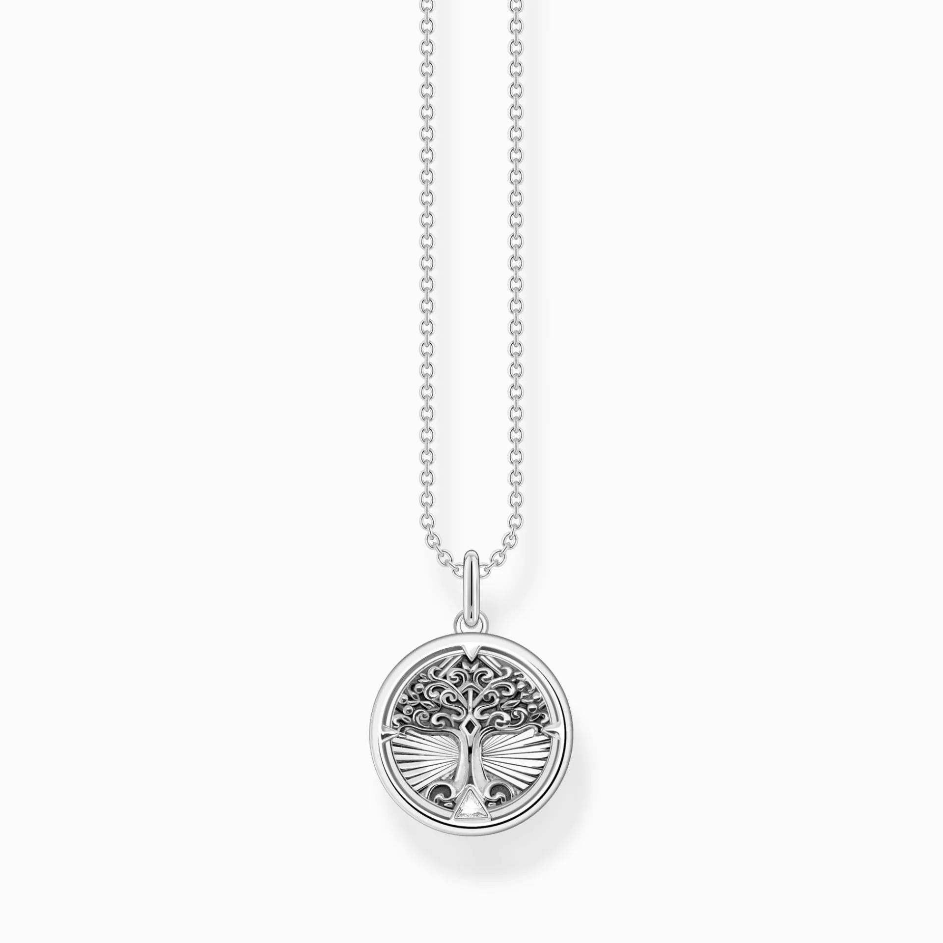 THOMAS SABO Halsband | Återvunnet 925 silver<HALSBAND TREE OF LOVE SILVER silverfargad, vit
