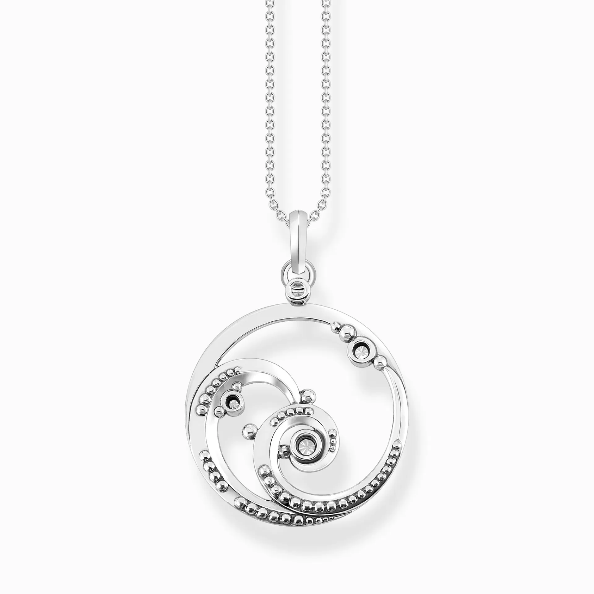 THOMAS SABO Halsband | Återvunnet 925 silver<HALSBAND V&ARING;G MED BL&ARING; STENAR silverfargad, mörkblå, ljusblå, vit