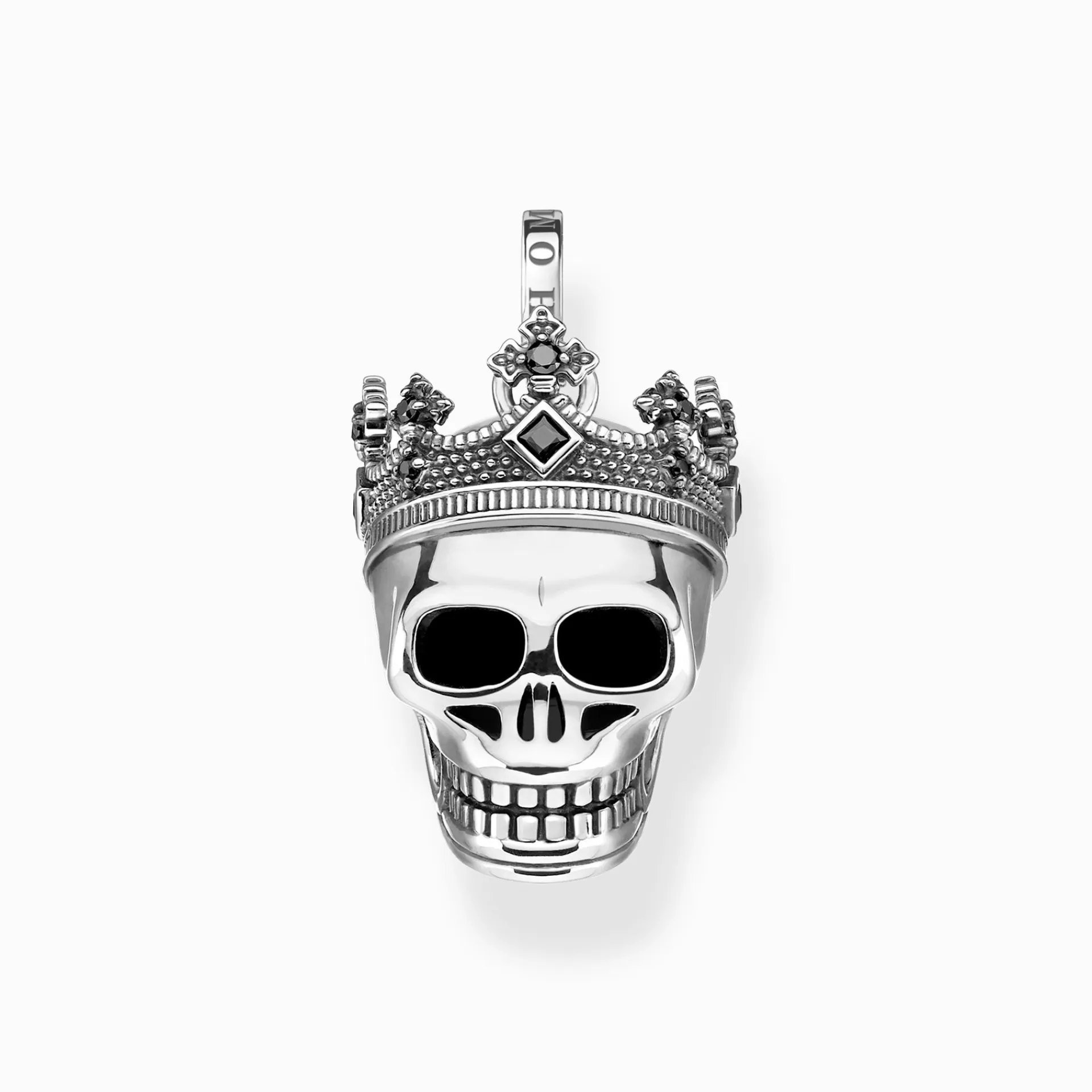 THOMAS SABO Hängsmycken | Återvunnet 925 silver<H&AUML;NGSMYCKE D&OUML;DSKALLE KRONA svart, silverfargad