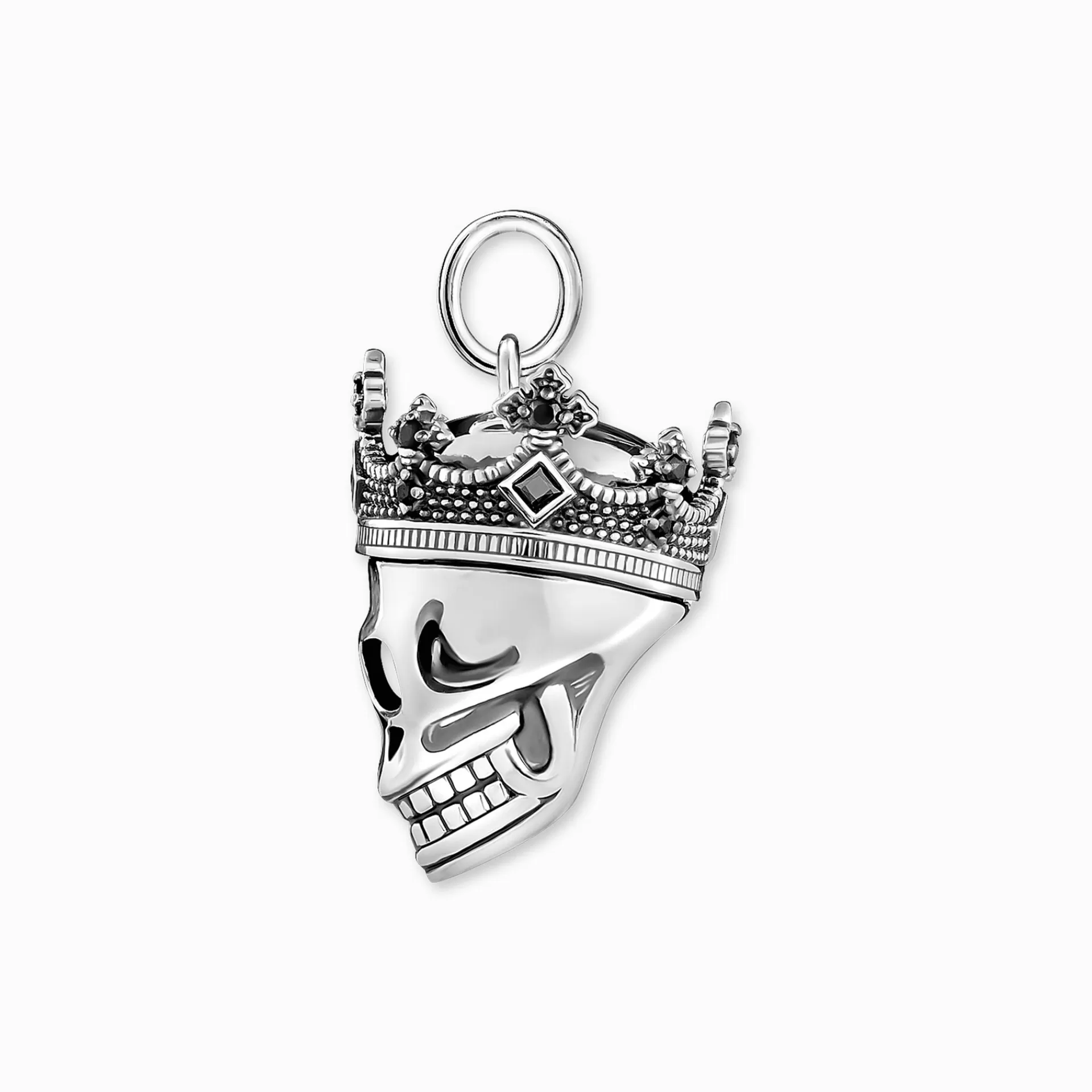 THOMAS SABO Hängsmycken | Återvunnet 925 silver<H&AUML;NGSMYCKE D&OUML;DSKALLE KRONA svart, silverfargad