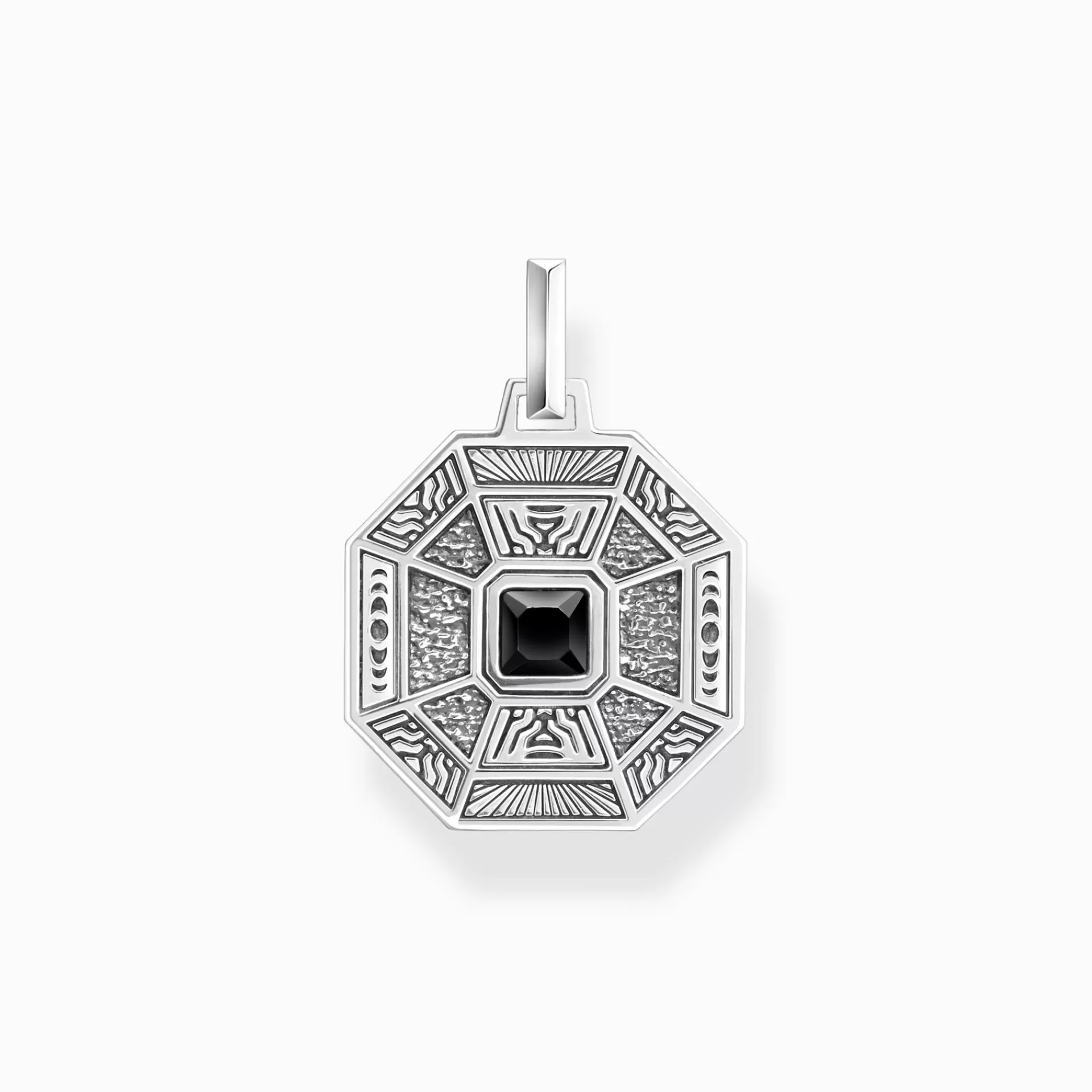 THOMAS SABO Hängsmycken | Återvunnet 925 silver<H&AUML;NGSMYCKE TALISMAN MED SVARTA ONYX SILVER silverfargad, svart