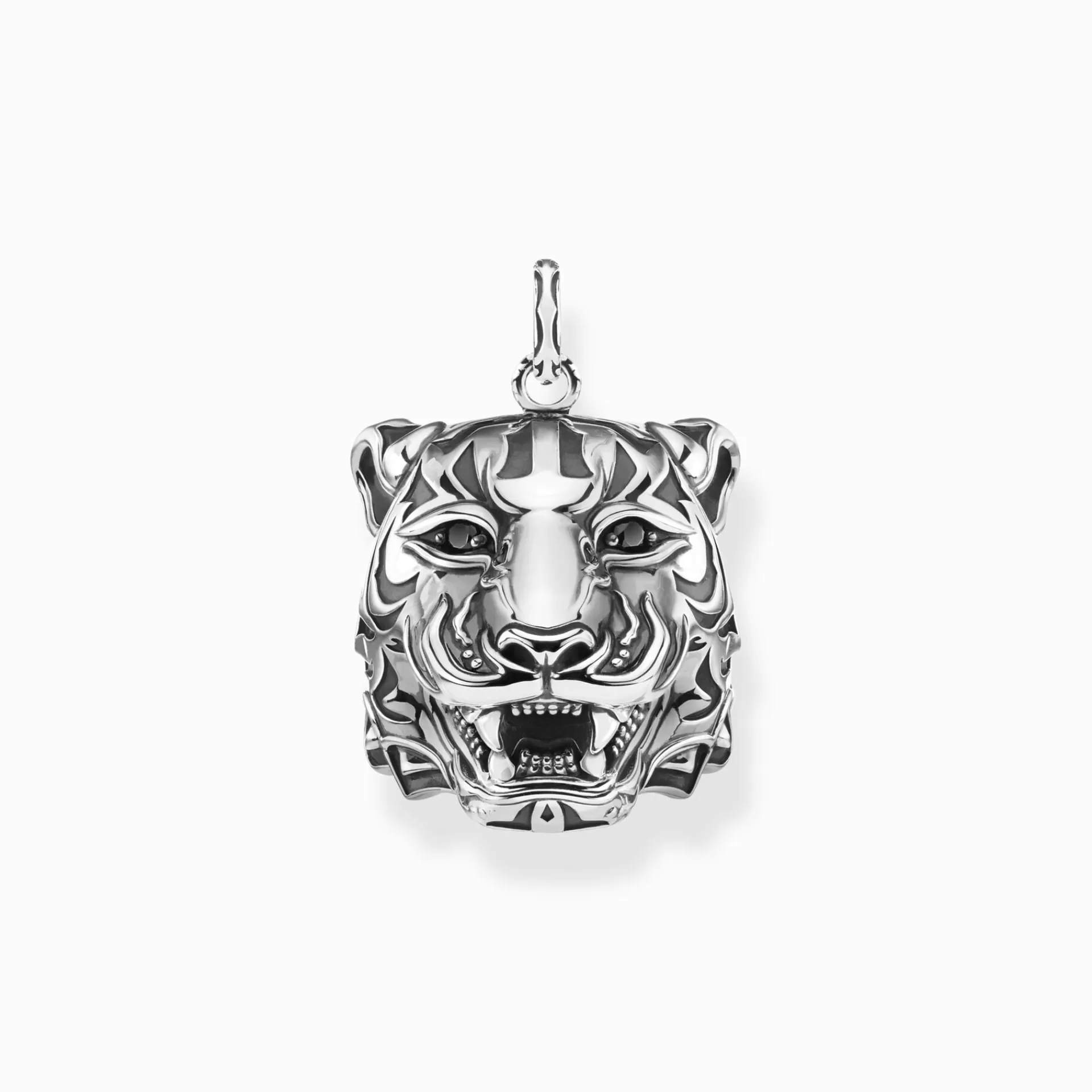 THOMAS SABO Hängsmycken | Återvunnet 925 silver<H&AUML;NGSMYCKE TIGER SILVER svart, silverfargad