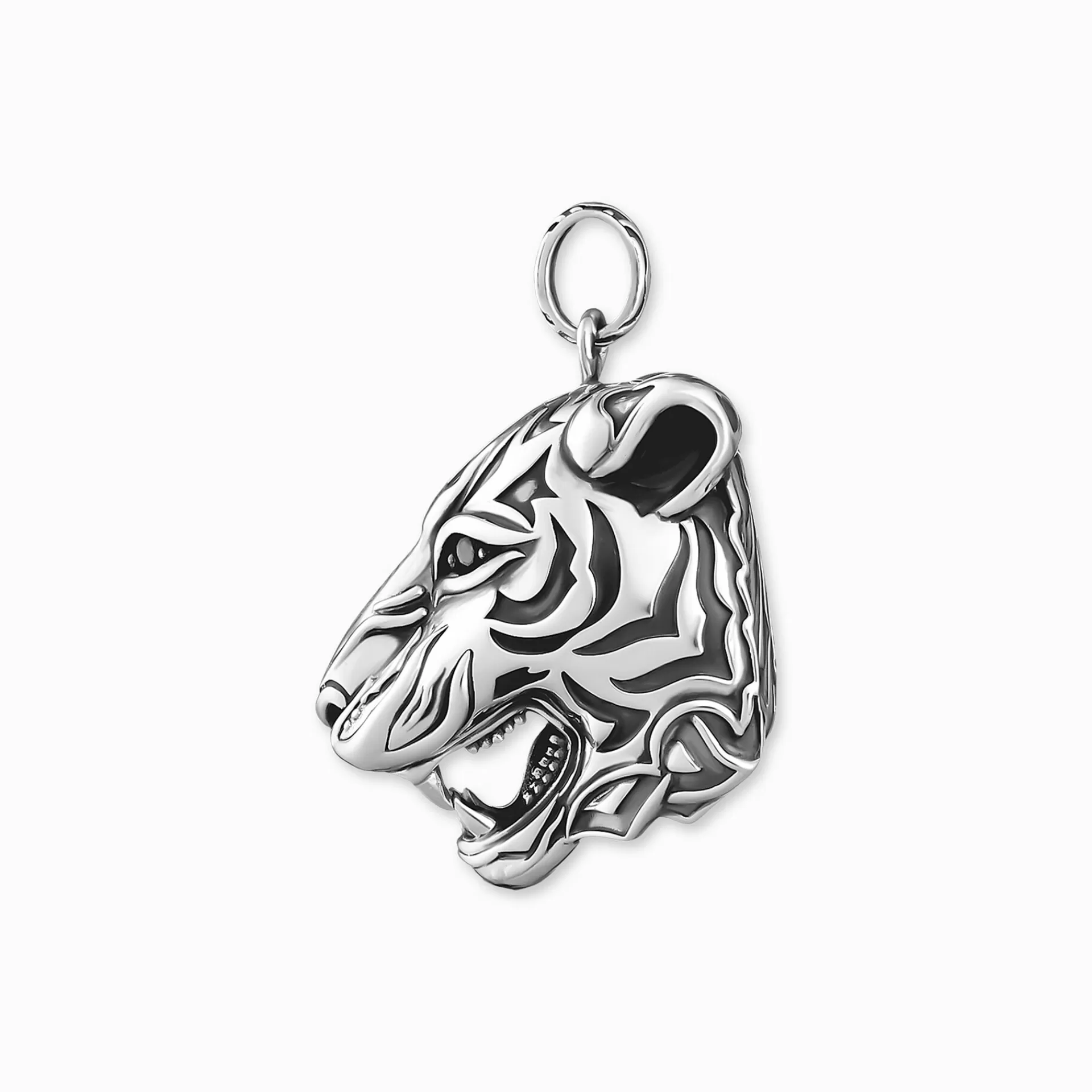 THOMAS SABO Hängsmycken | Återvunnet 925 silver<H&AUML;NGSMYCKE TIGER SILVER svart, silverfargad