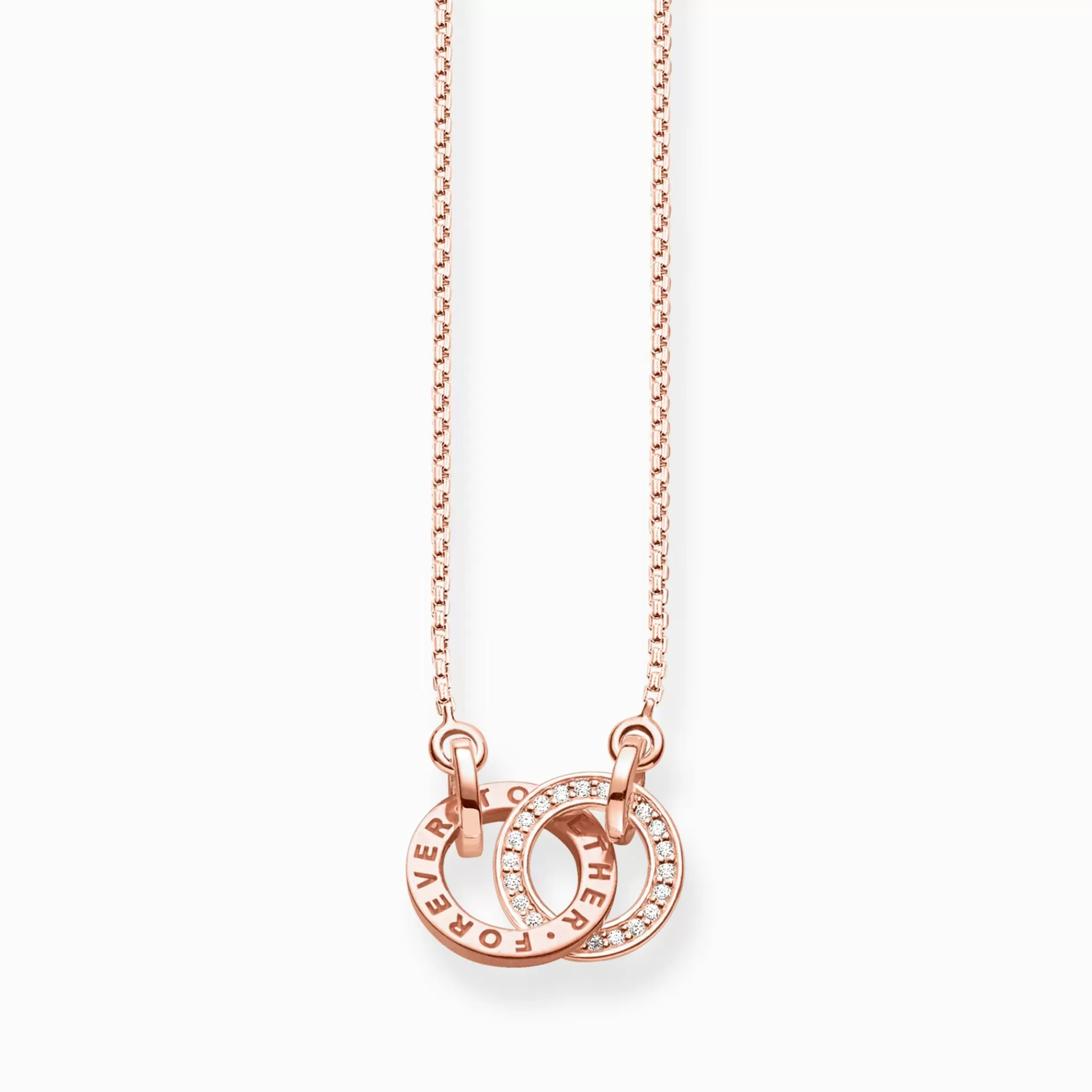 THOMAS SABO Halsband | 18K roséguldplätering<KEDJA FOREVER TOGETHER LITEN ROS&EACUTE;GULD roséguldfargad, vit