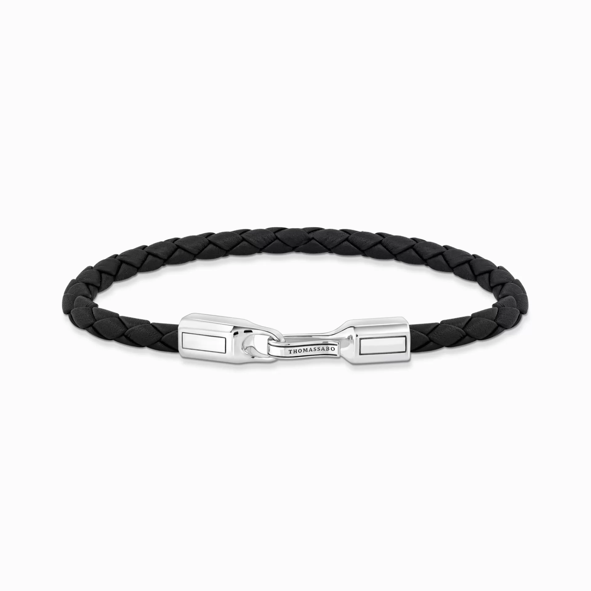 THOMAS SABO Armband | Återvunnet 925 silver<L&AUML;DERARMBAND I SVART MED SILVER silverfargad, svart