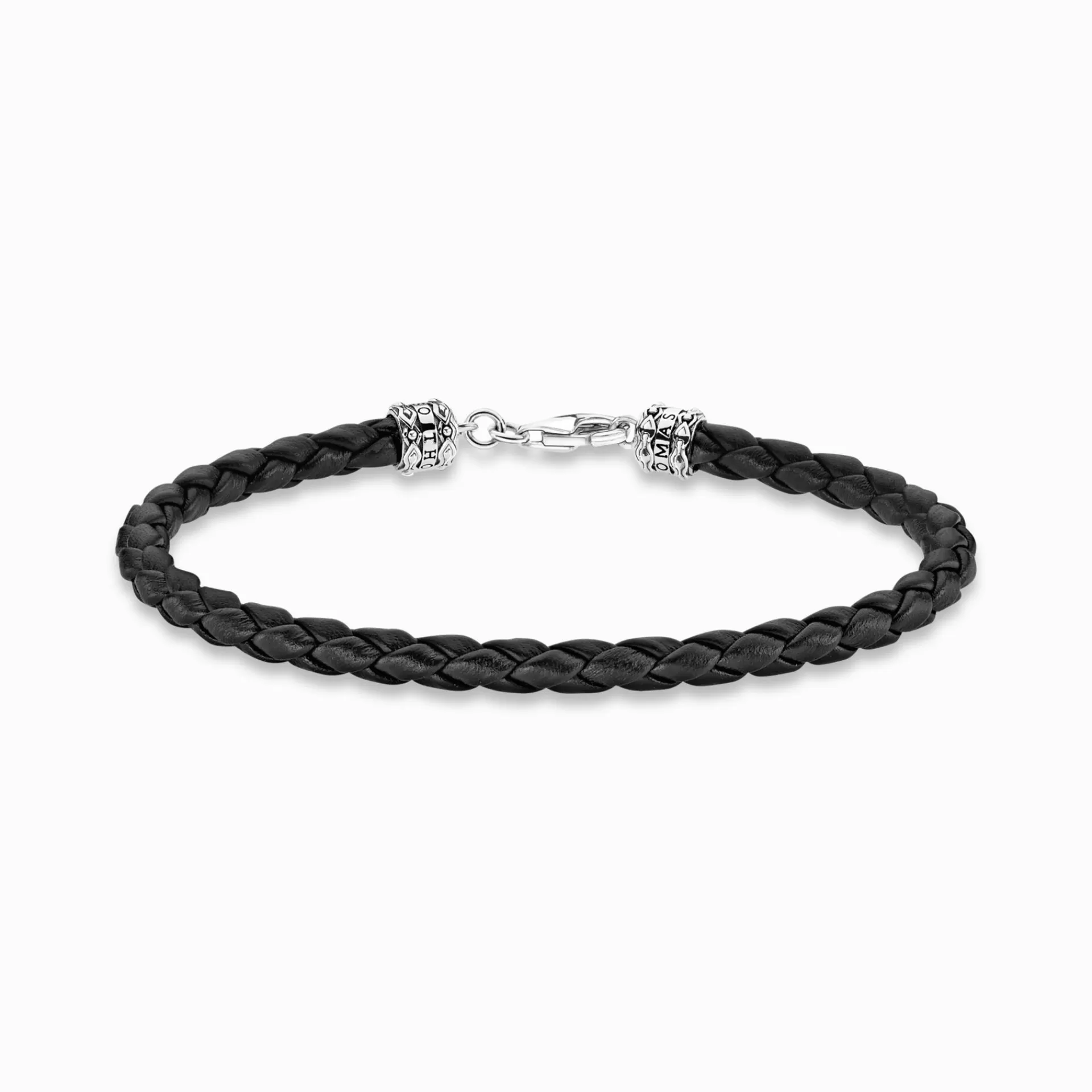 THOMAS SABO Armband | Återvunnet 925 silver<L&AUML;DERARMBAND SVART silverfargad, svart