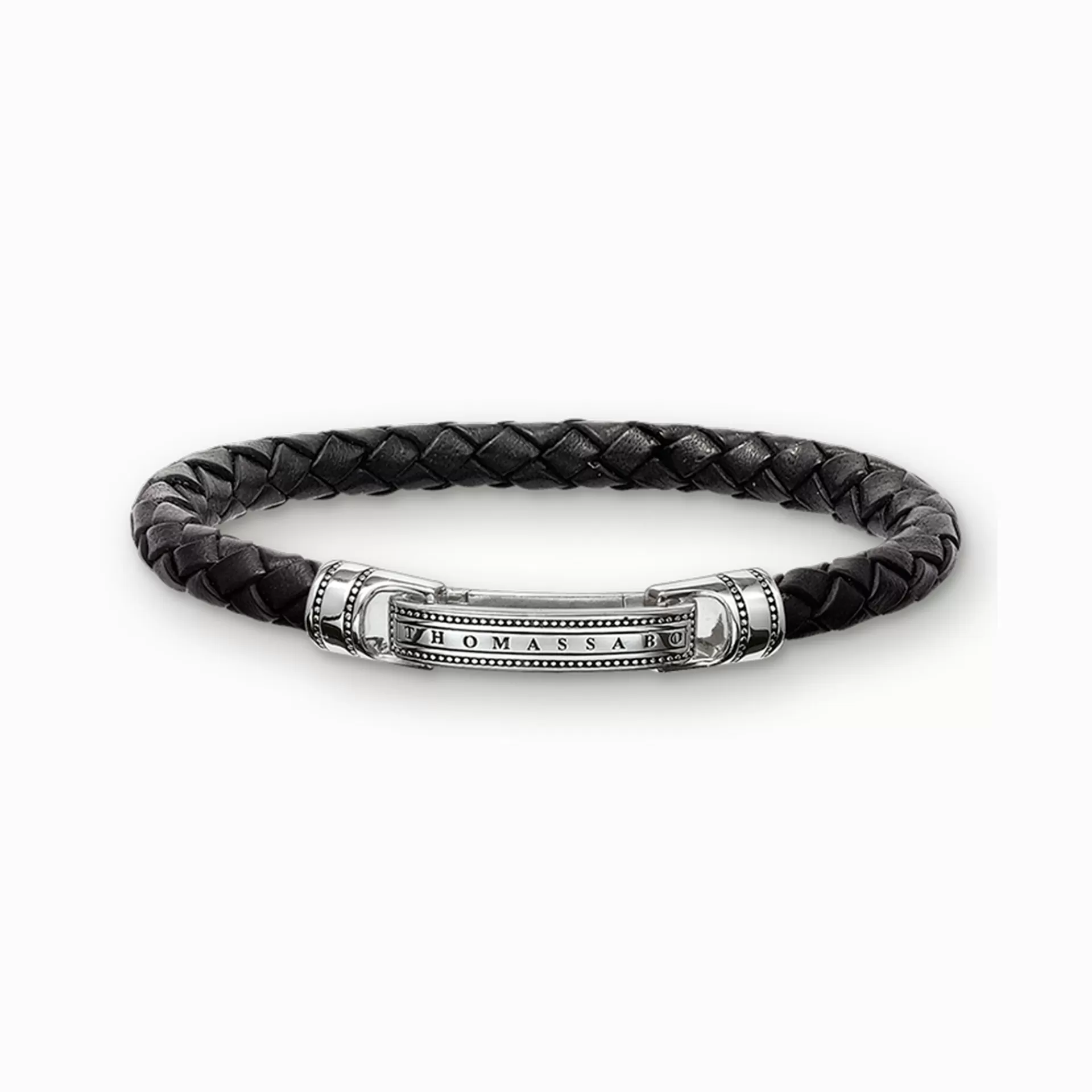 THOMAS SABO Armband | Återvunnet 925 silver<L&AUML;DERARMBAND SVART svart, silverfargad