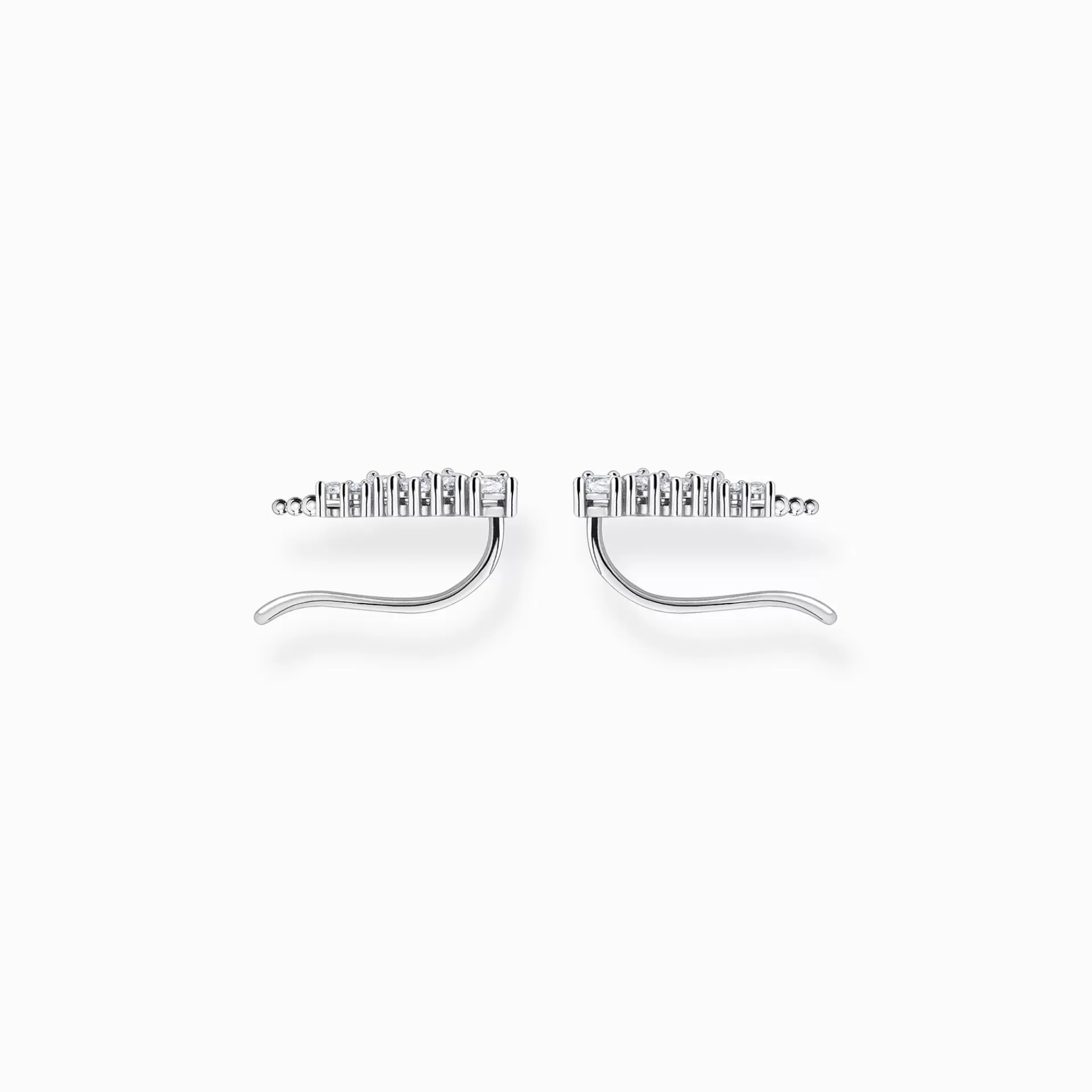 THOMAS SABO Stiftörhängen | Återvunnet 925 silver<&OUML;RH&AUML;NGEN &OUML;RONKL&AUML;TTRARE VITA STENAR SILVER vit, silverfargad