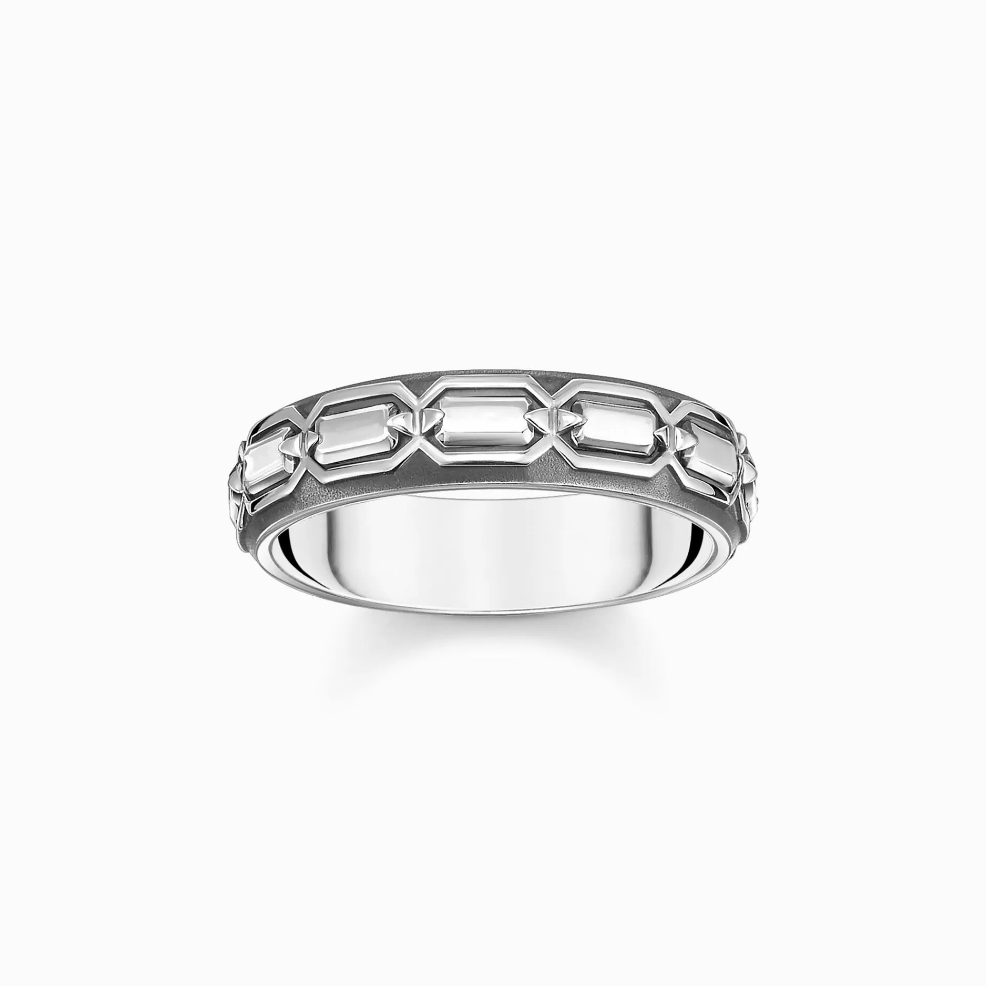 THOMAS SABO Ringar | Återvunnet 925 silver<RING - KROKODILFJ&AUML;LL - SV&AUML;RTAT SILVER silverfargad