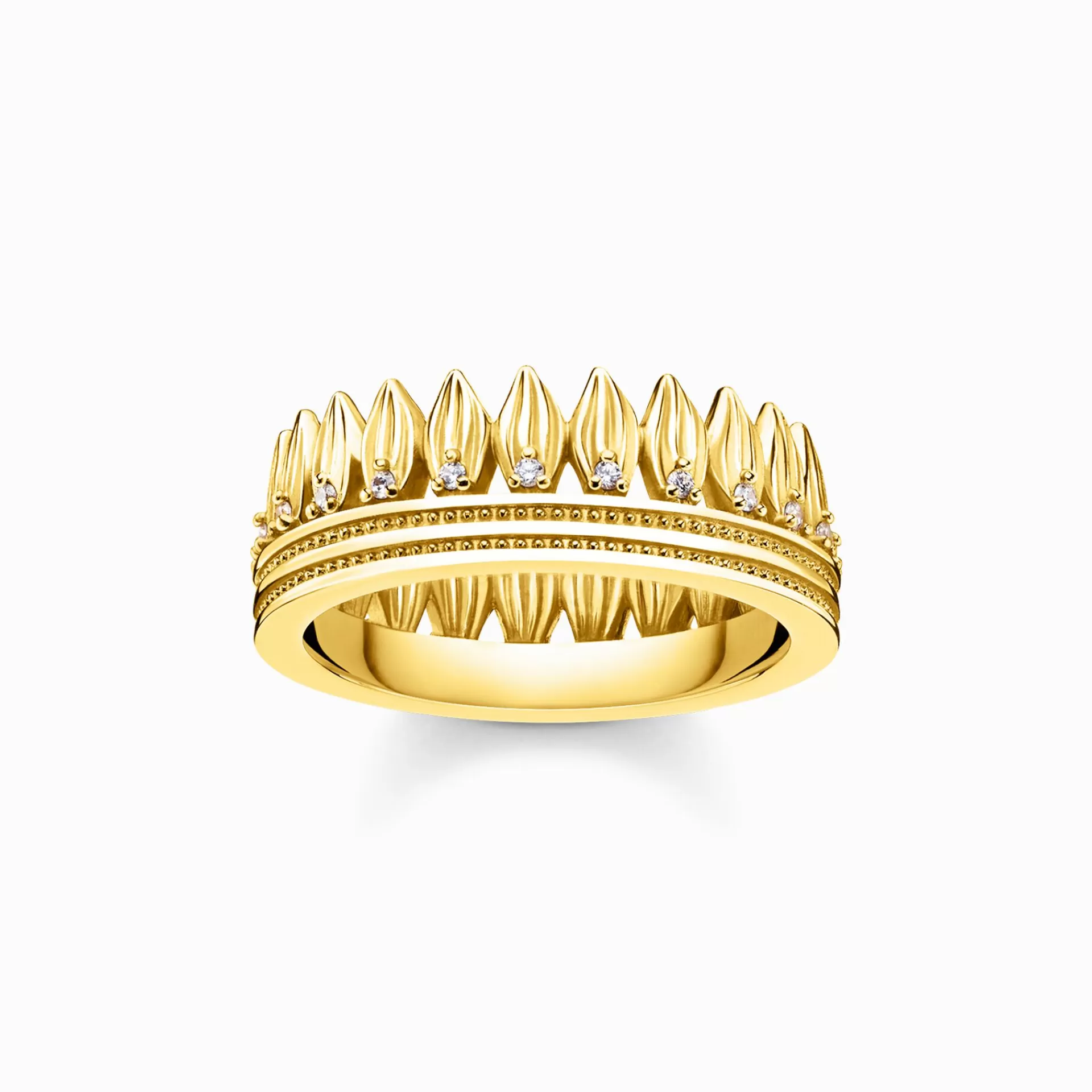 THOMAS SABO Partner-smycken | Partner-smycken<RING BLAD KRONA GULD gult guldfargad, vit