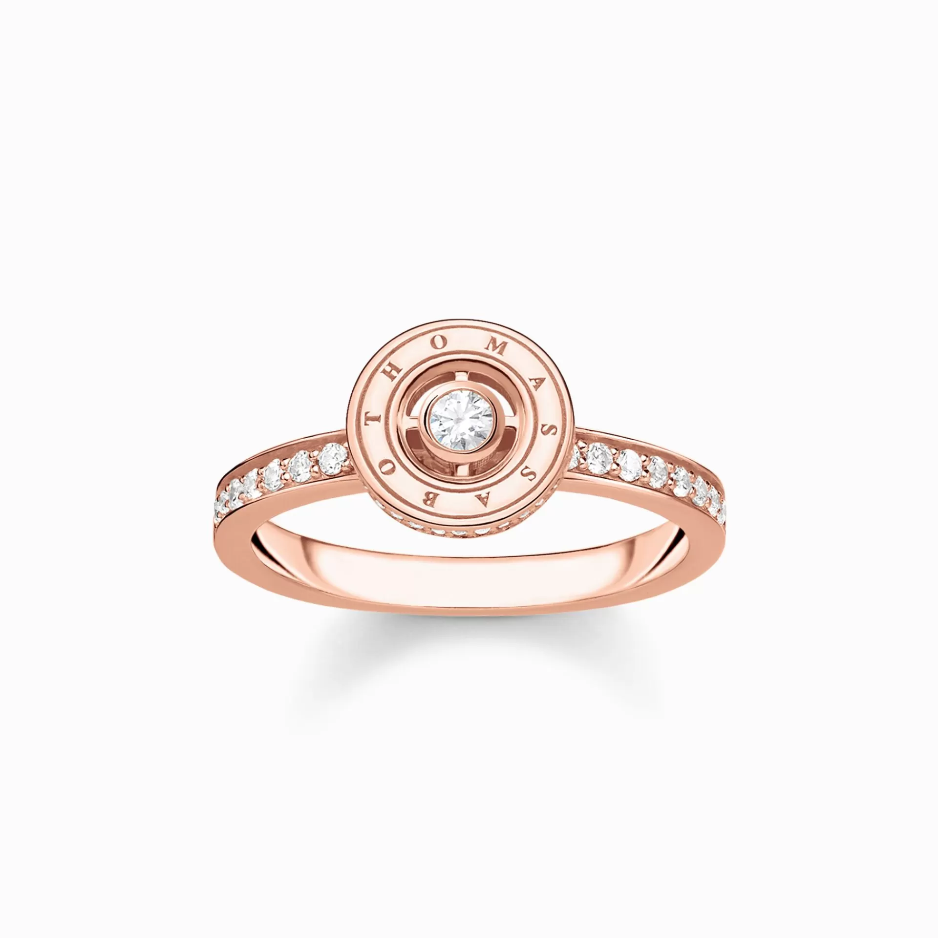 THOMAS SABO Ringar | 18K roséguldplätering<RING CIRKEL MED VITA STENAR PAV&EACUTE; ROS&EACUTE;GULDPL&AUML;TERAD vit, roséguldfargad