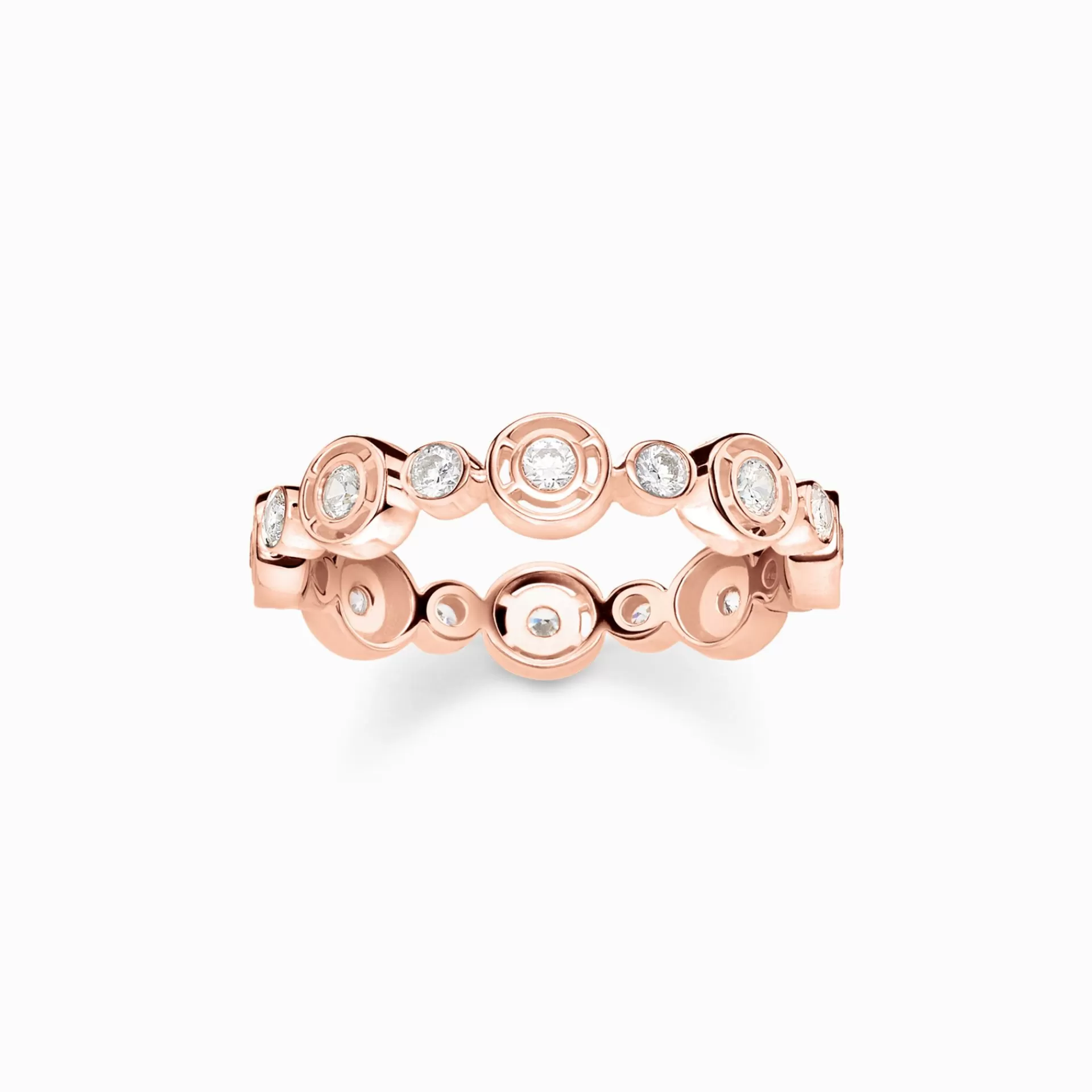 THOMAS SABO Ringar | 18K roséguldplätering<RING CIRKLAR MED VITA STENAR ROS&EACUTE;GULDPL&AUML;TERAD roséguldfargad, vit