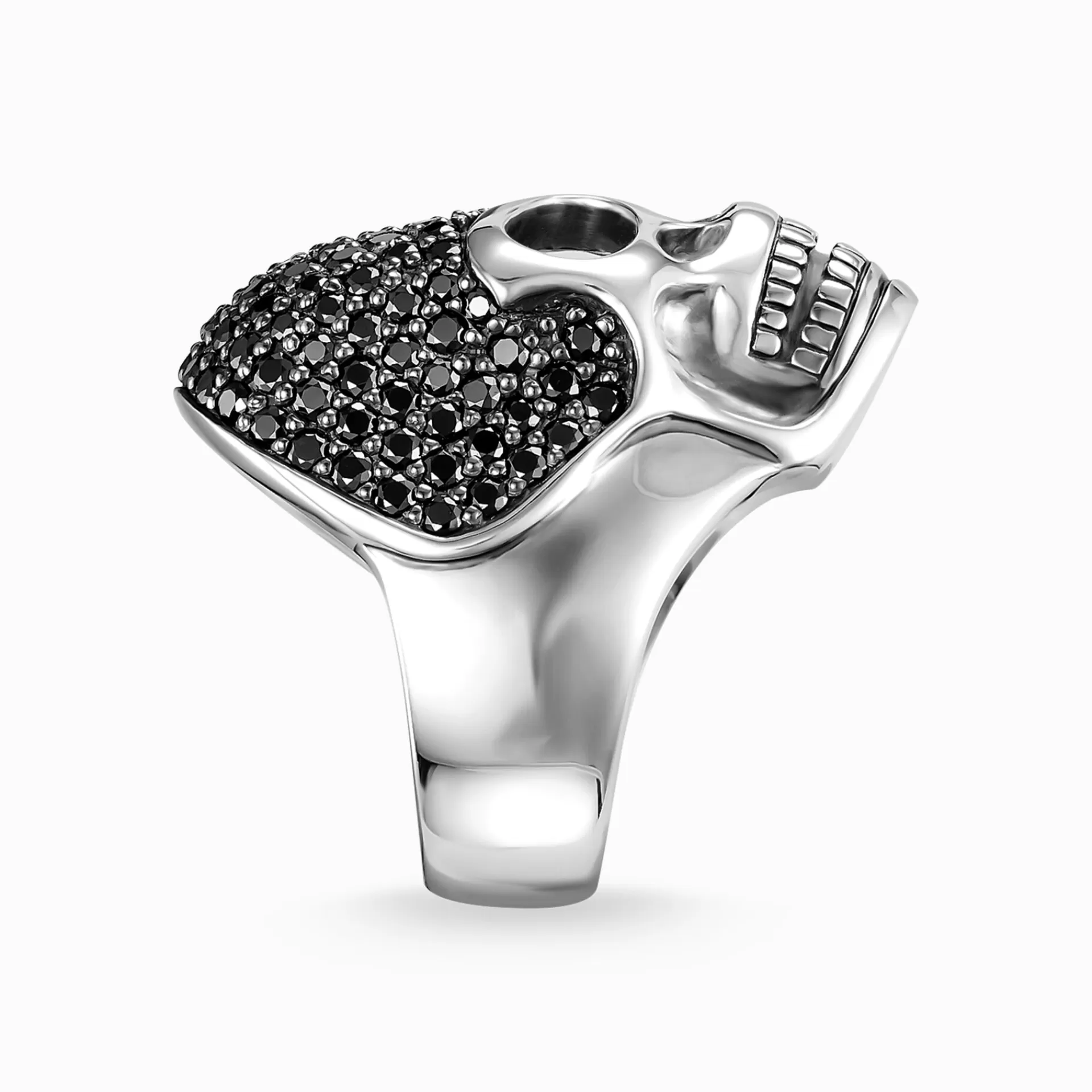 THOMAS SABO Ringar | Återvunnet 925 silver<RING D&OUML;DSKALLE PAV&EACUTE; svart, silverfargad