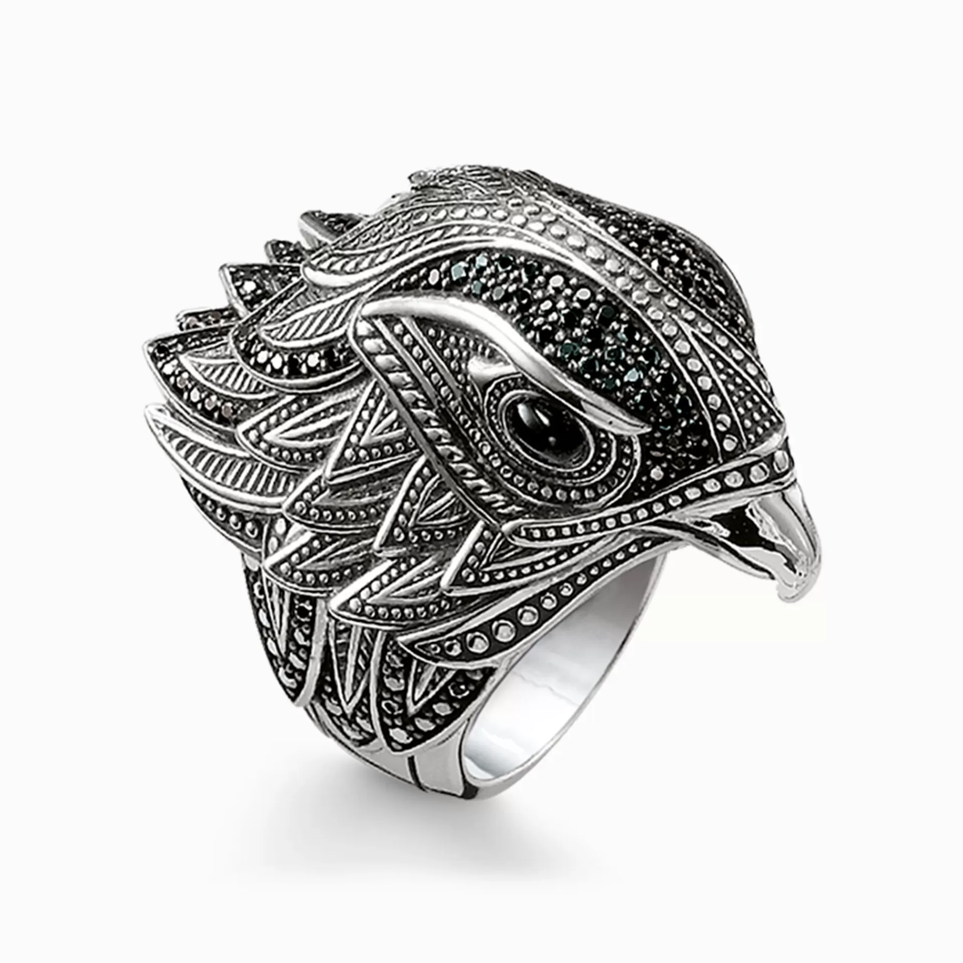 THOMAS SABO Ringar | Återvunnet 925 silver<RING FALK svart, silverfargad