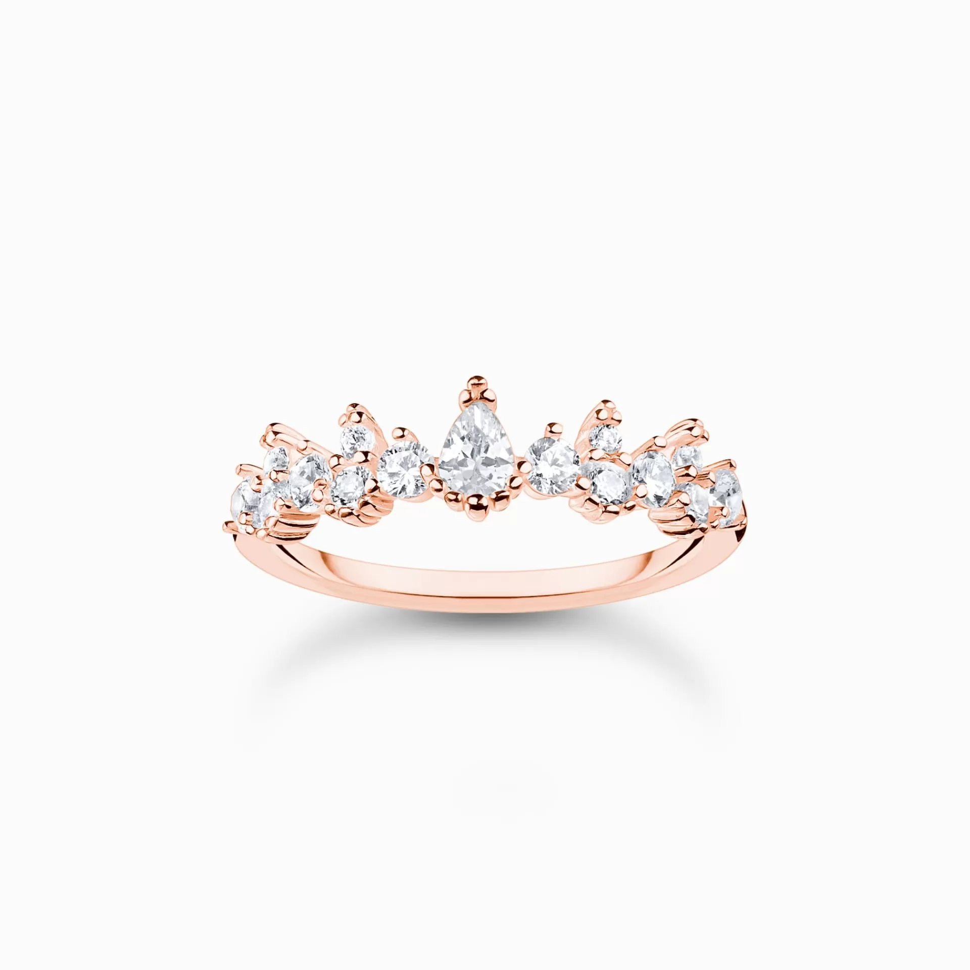 THOMAS SABO Ringar | 18K roséguldplätering<RING ISKRISTALLER ROS&EACUTE;GULD roséguldfargad, vit