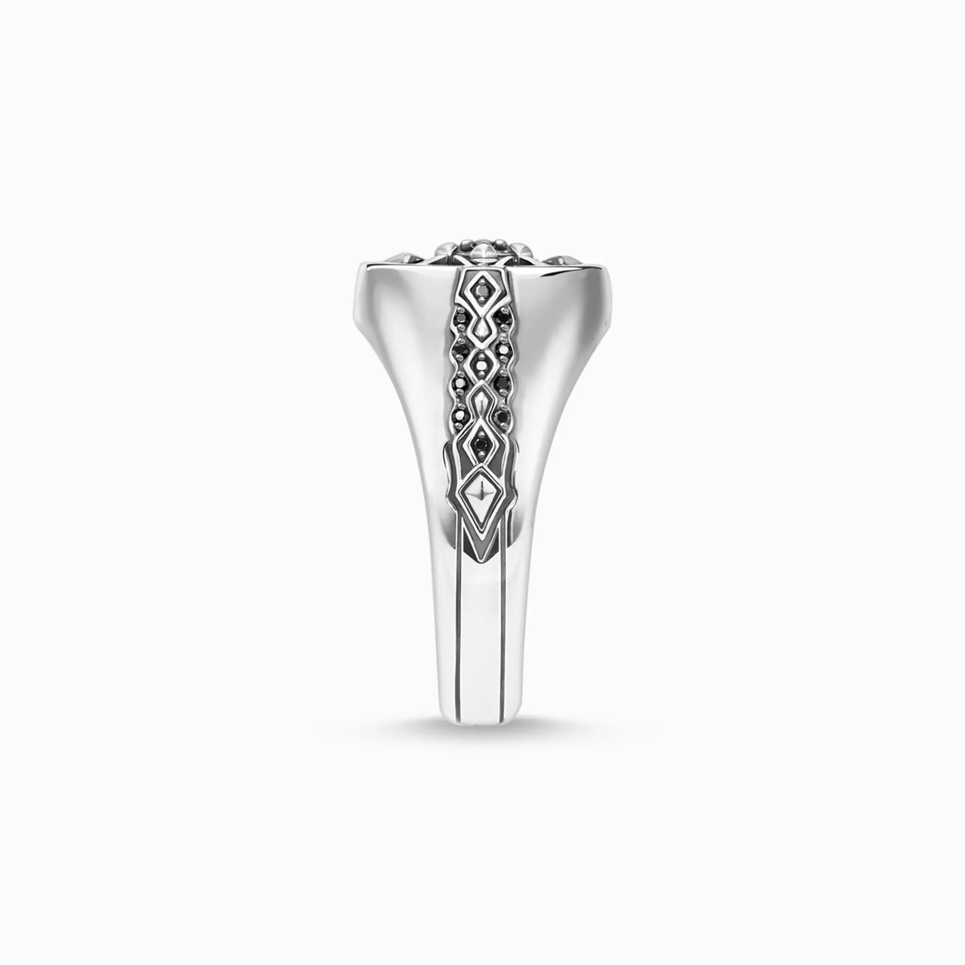 THOMAS SABO Ringar | Återvunnet 925 silver<RING KORS SVARTA STENAR svart, silverfargad