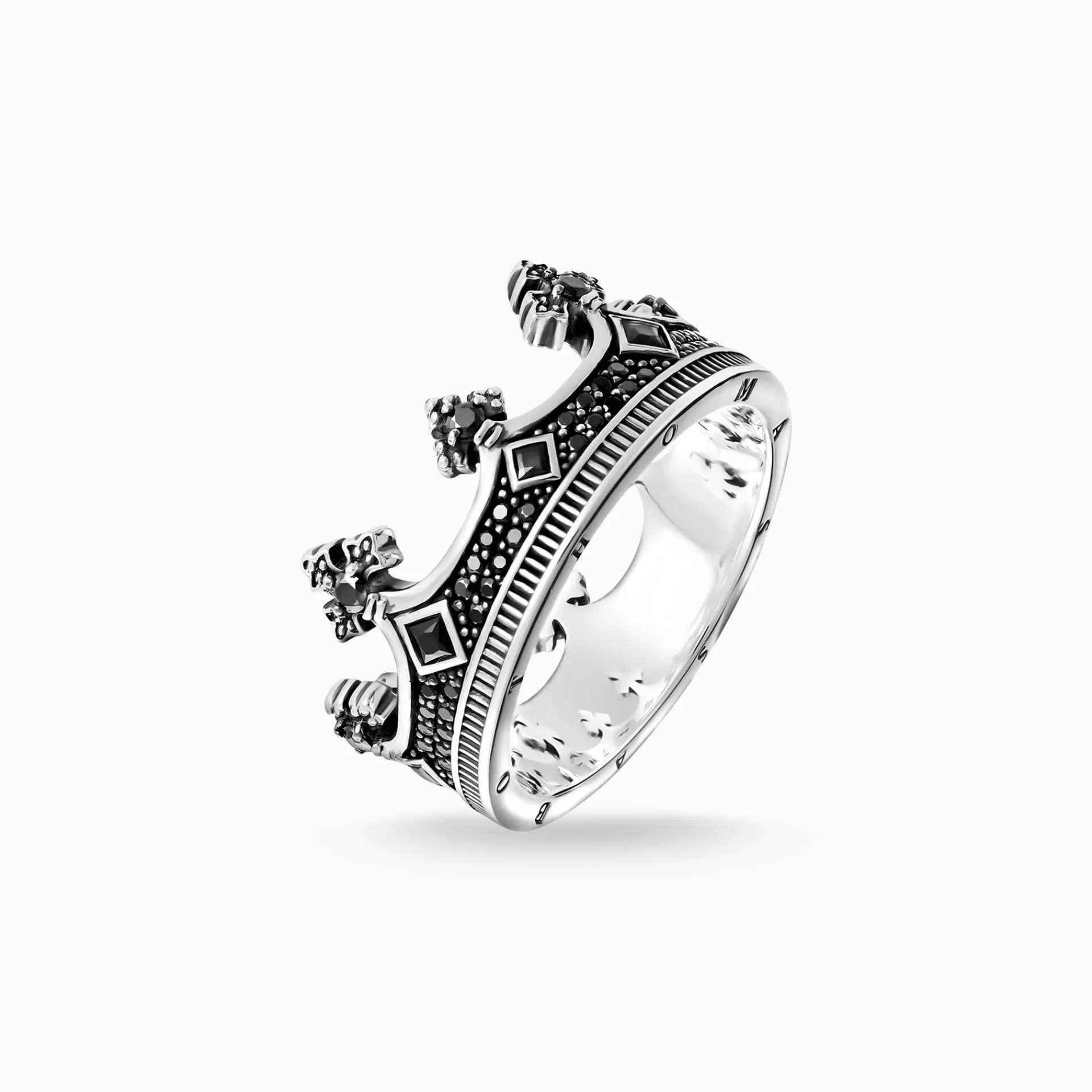 THOMAS SABO Ringar | Återvunnet 925 silver<RING KRONA svart, silverfargad