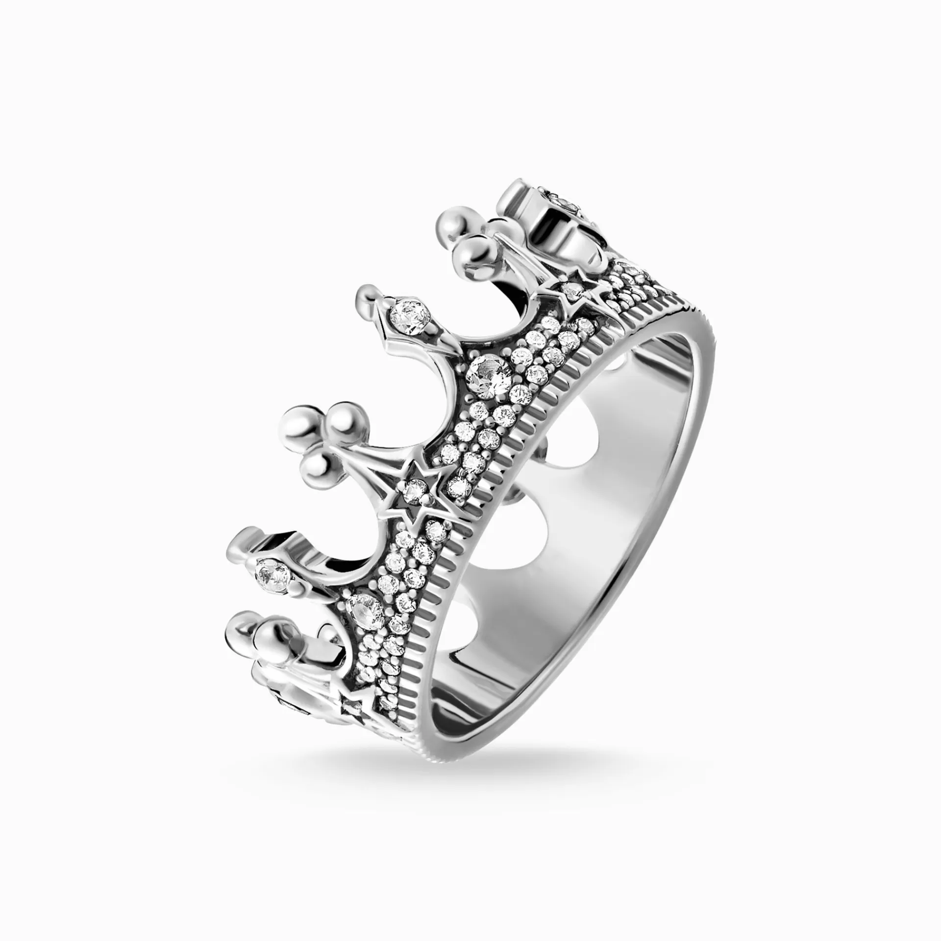 THOMAS SABO Partner-smycken | Partner-smycken<RING KRONA SILVER silverfargad, vit