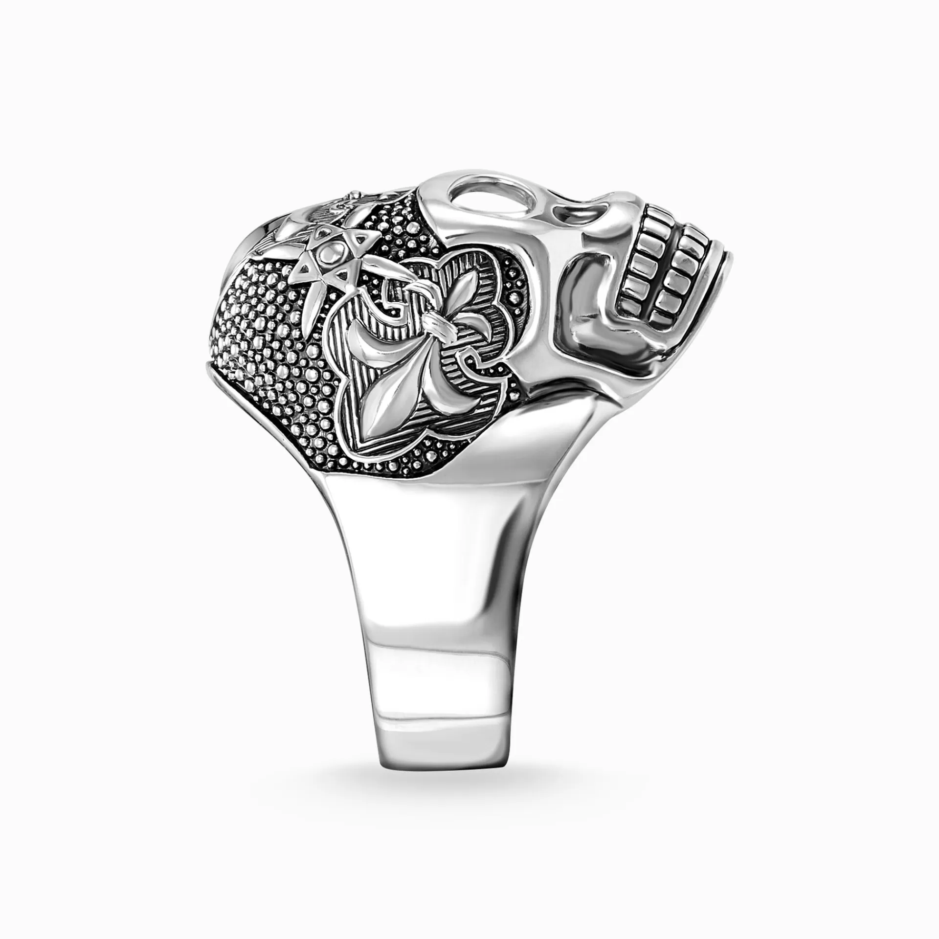 THOMAS SABO Ringar | Återvunnet 925 silver<RING LILJED&OUML;DSKALLE svart, silverfargad