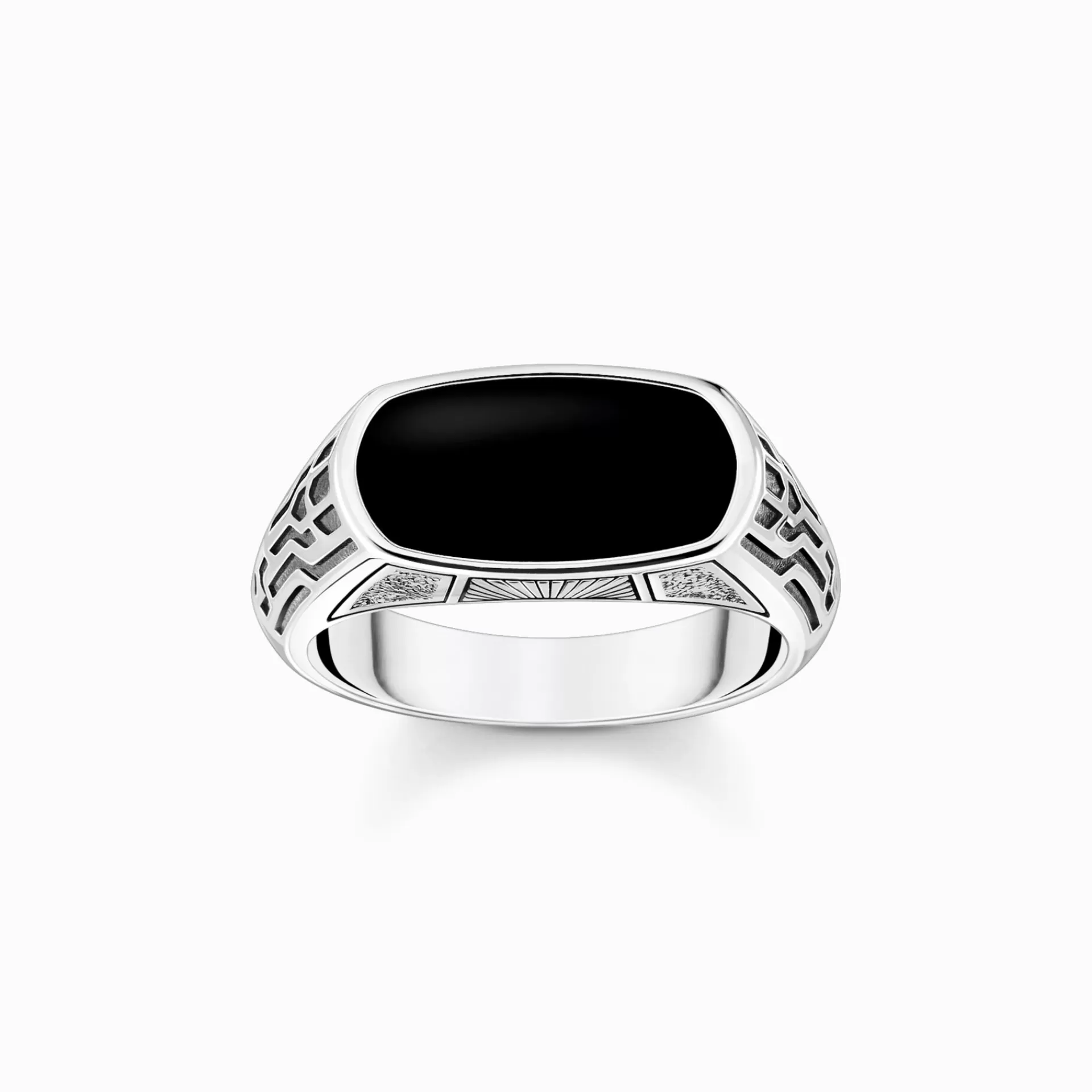 THOMAS SABO Ringar | Återvunnet 925 silver<RING MED SVARTA ONYX SILVER silverfargad, svart