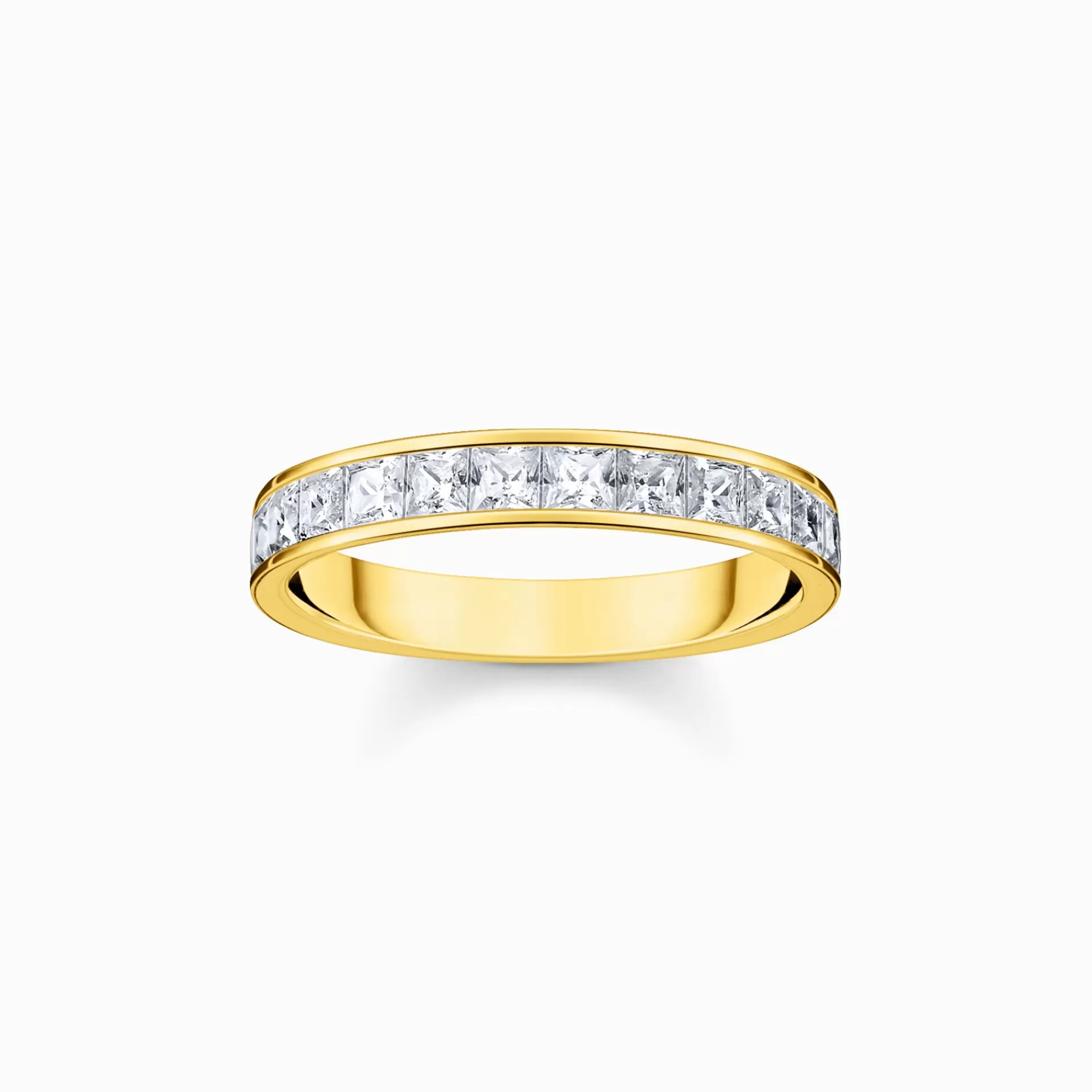 THOMAS SABO Ringar | 18K plätering<RING MED VITA STENAR PAV&EACUTE; GULDPL&AUML;TERAD gult guldfargad, vit