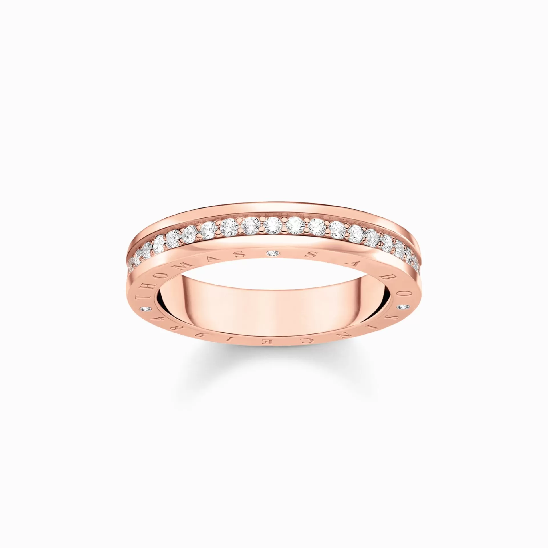 THOMAS SABO Ringar<RING MED VITA STENAR PAV&EACUTE; ROS&EACUTE;GULDPL&AUML;TERAD roséguldfargad, vit