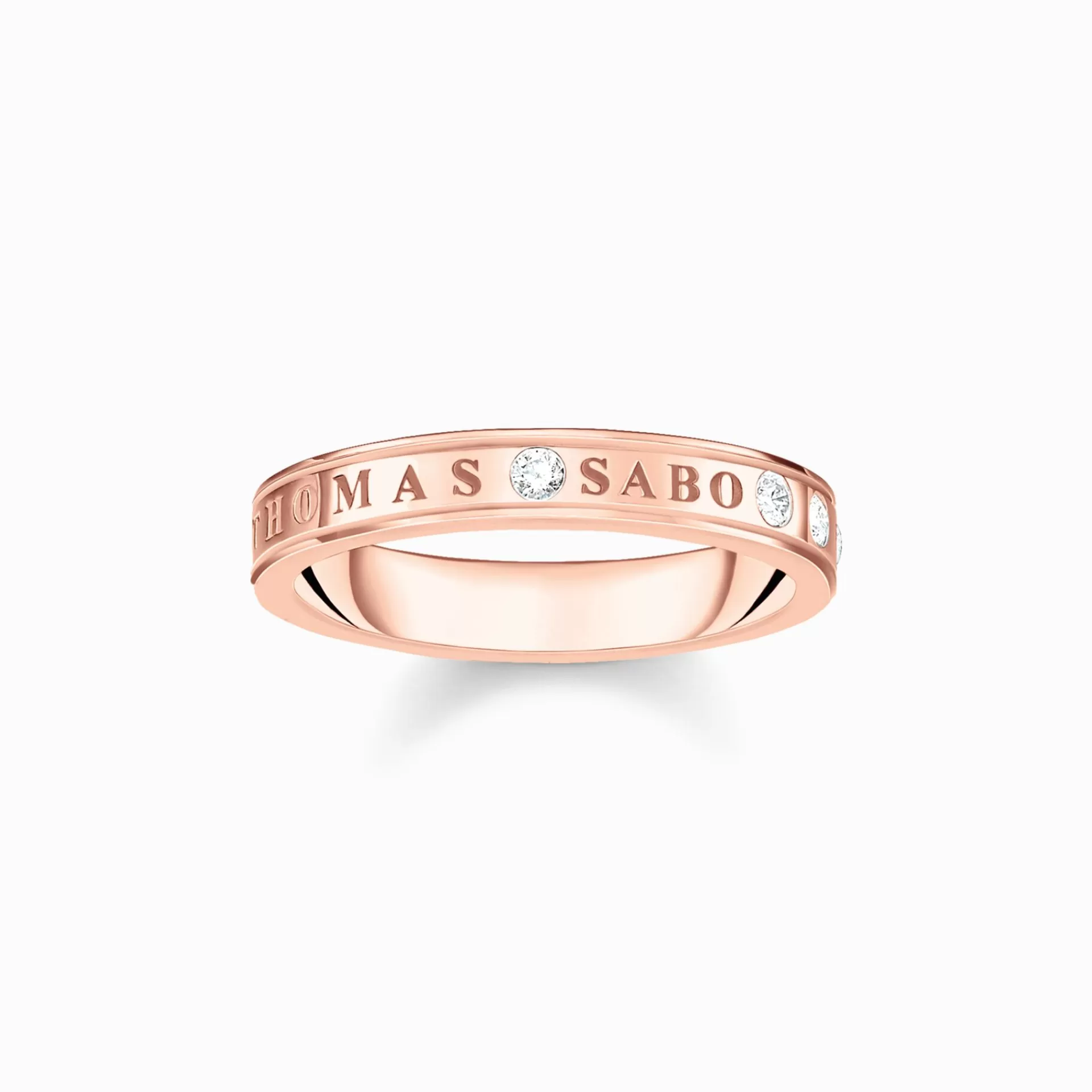 THOMAS SABO Ringar | Upp till SEK 1.100<RING MED VITA STENAR ROS&EACUTE;GULDPL&AUML;TERAD roséguldfargad, vit