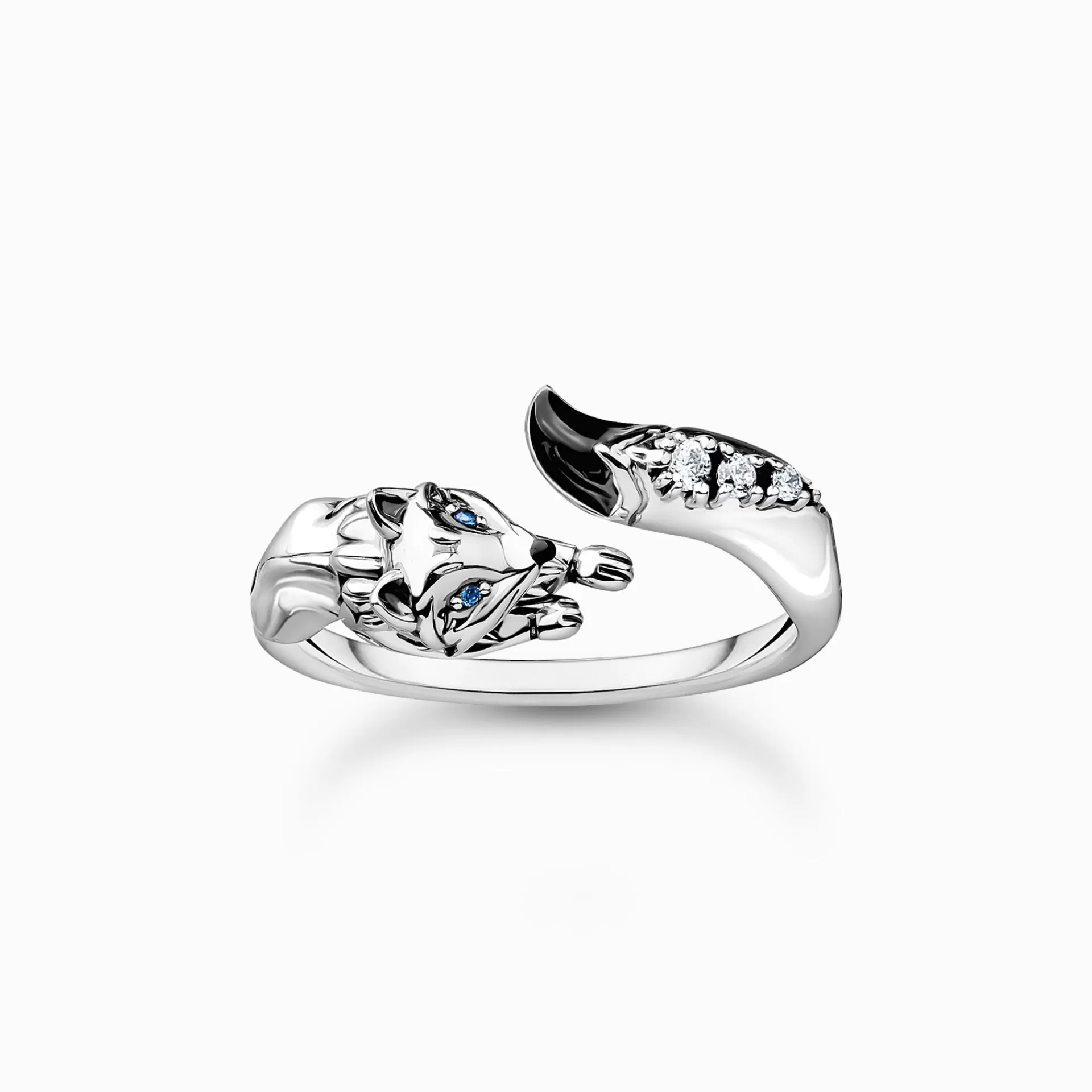 THOMAS SABO Ringar | Återvunnet 925 silver<RING R&AUML;V MED VITA STENAR SILVER silverfargad, vit, svart, blå