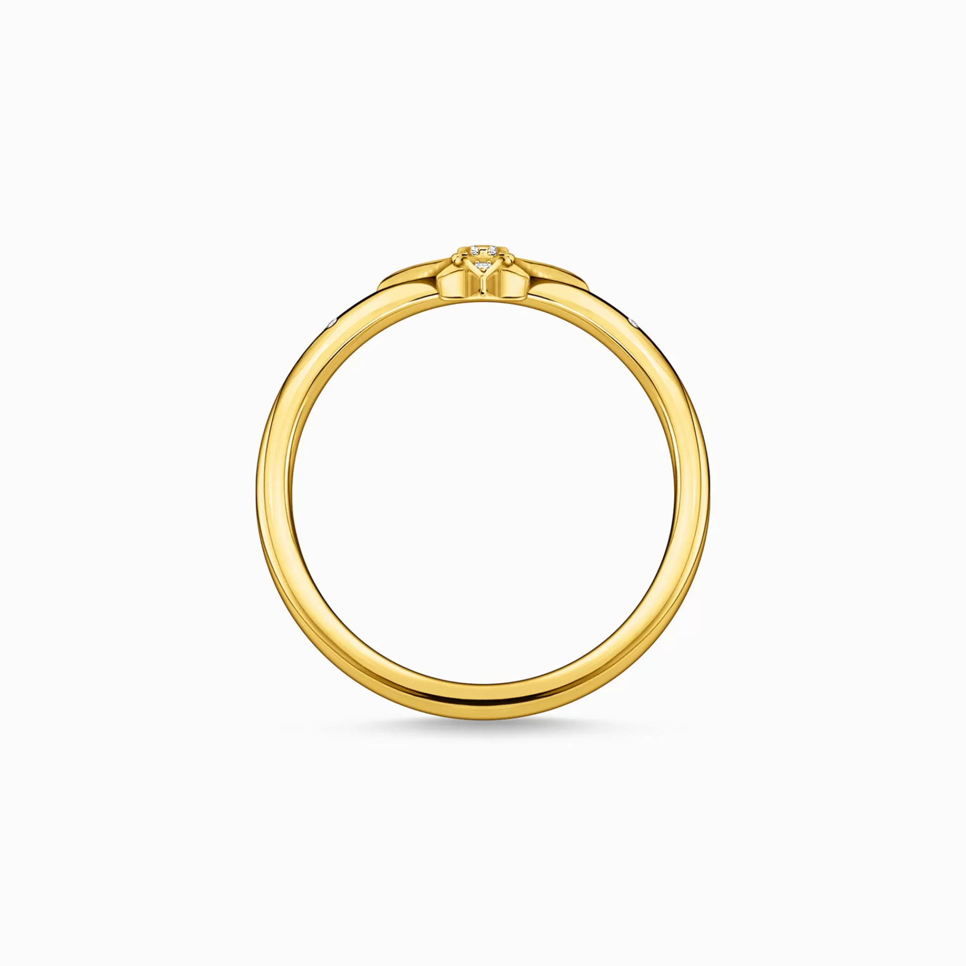 THOMAS SABO Ringar | 18K plätering<RING STJ&AUML;RNA STENAR GULD gult guldfargad, vit