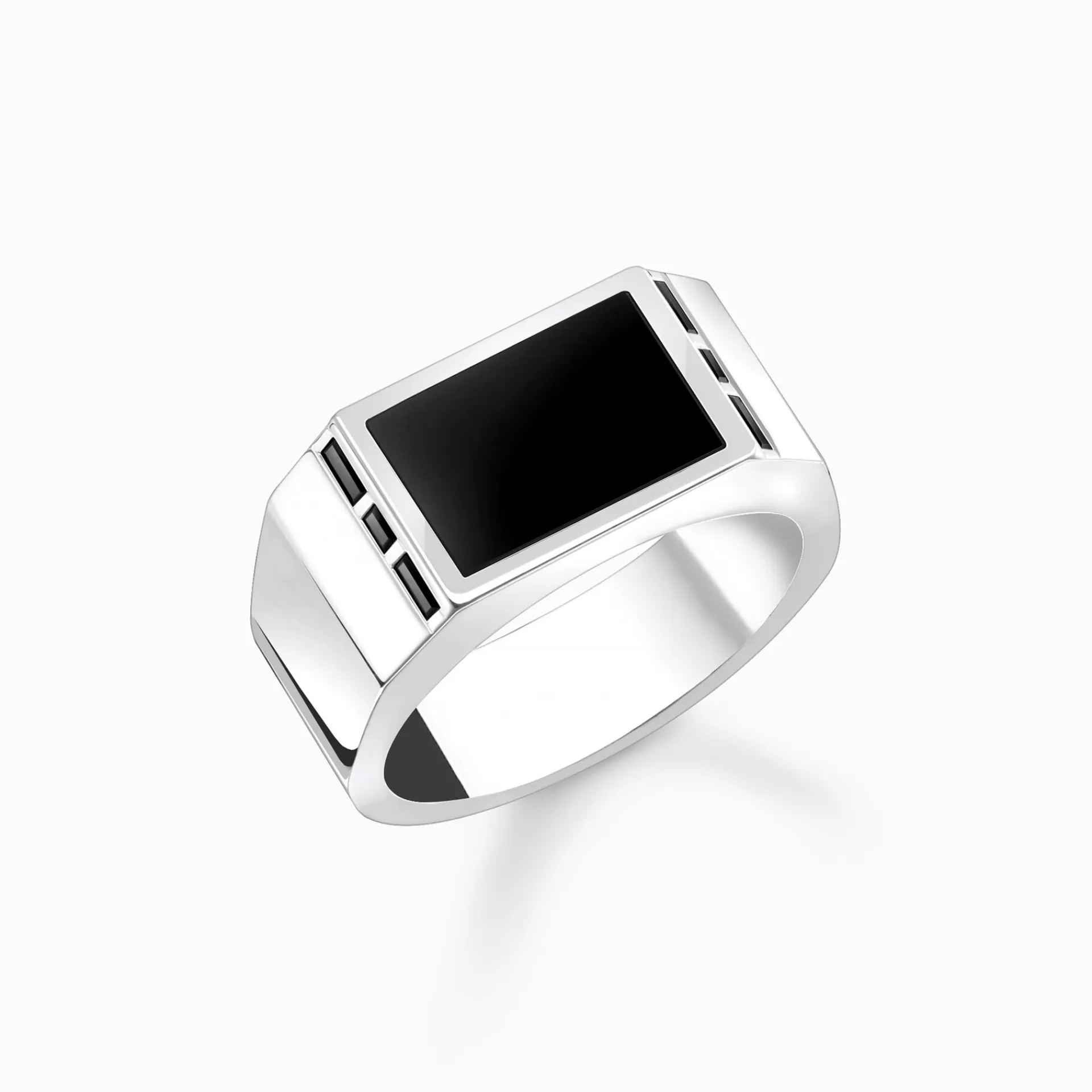 THOMAS SABO Ringar | Återvunnet 925 silver<RING SVART silverfargad, svart