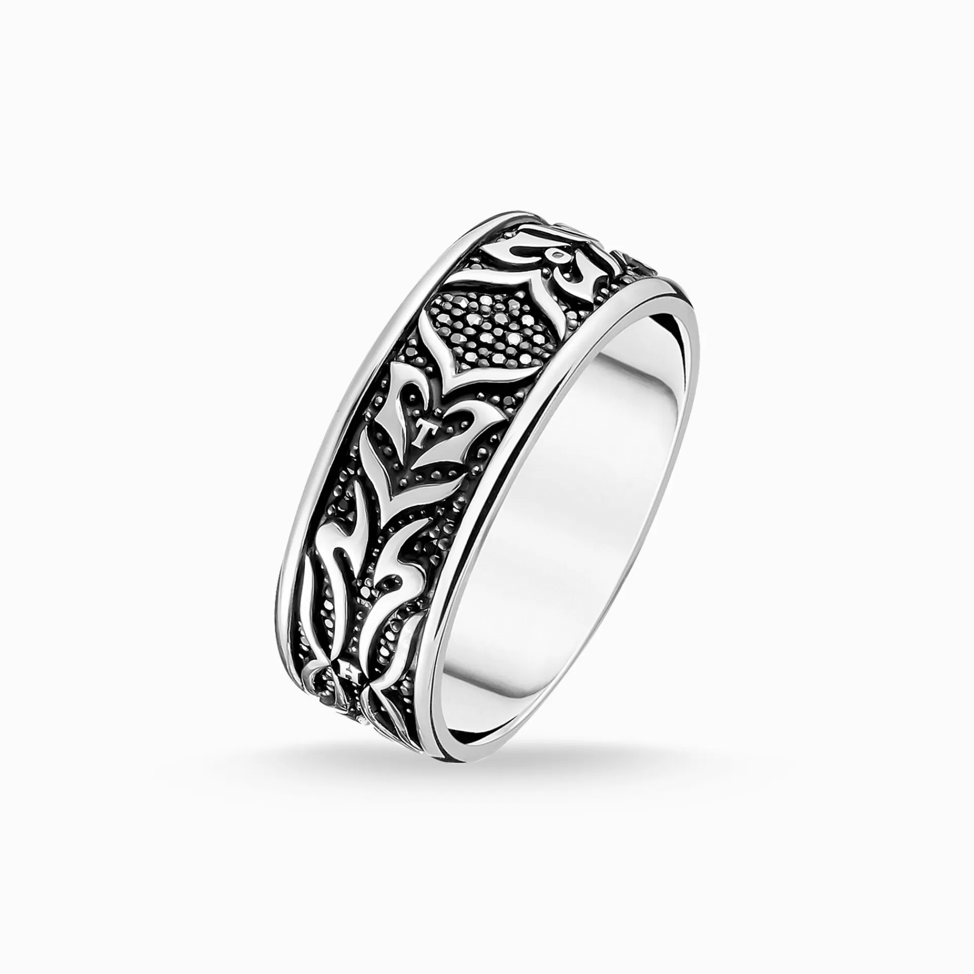 THOMAS SABO Ringar | Återvunnet 925 silver<RING SVART TIGERM&OUML;NSTER svart, silverfargad