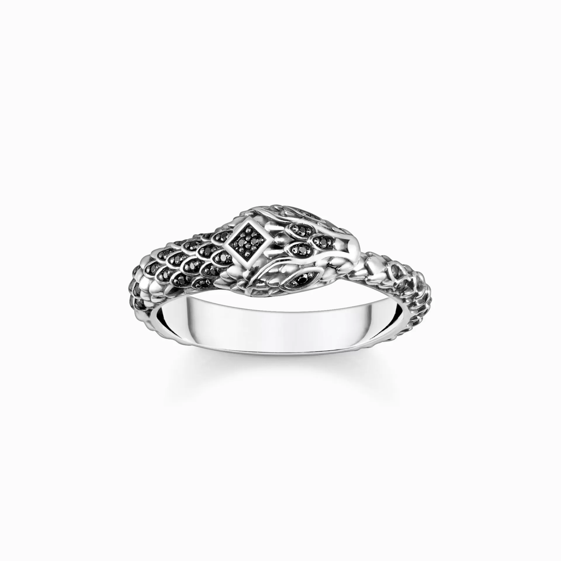 THOMAS SABO Ringar | Återvunnet 925 silver<RING SV&AUML;RTAT ORM silverfargad, svart