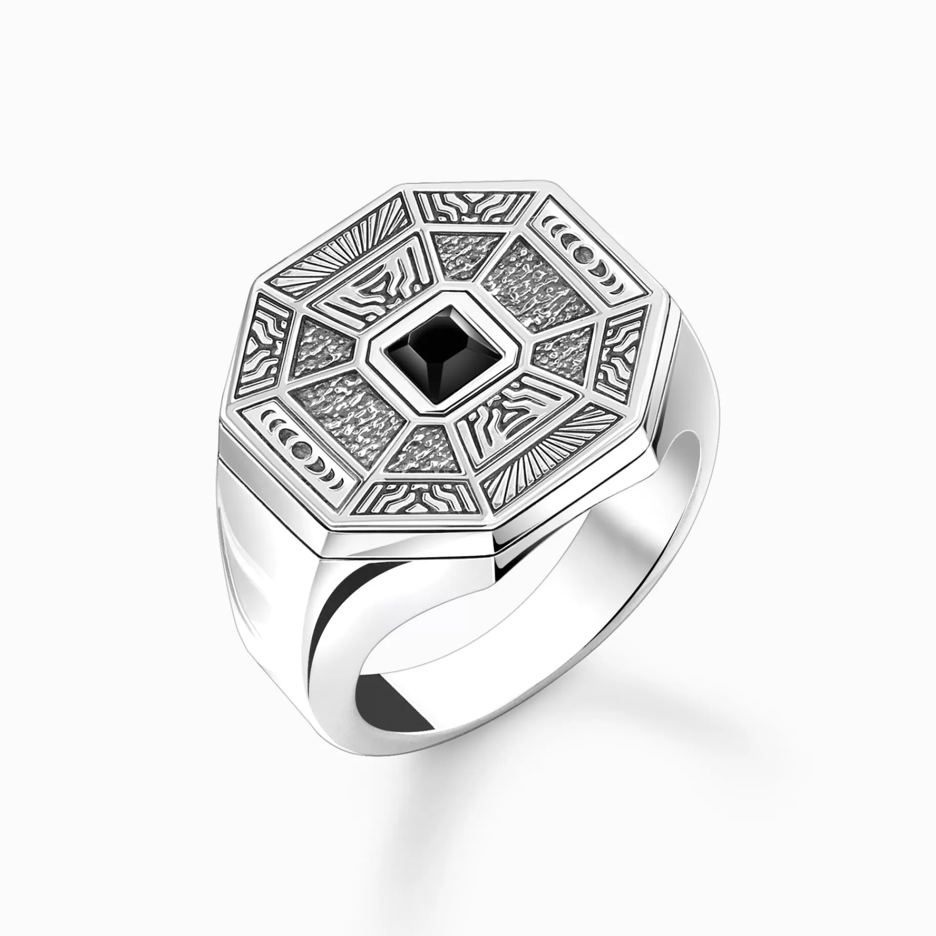 THOMAS SABO Ringar | Återvunnet 925 silver<RING TALISMAN MED SVARTA ONYX SILVER silverfargad, svart