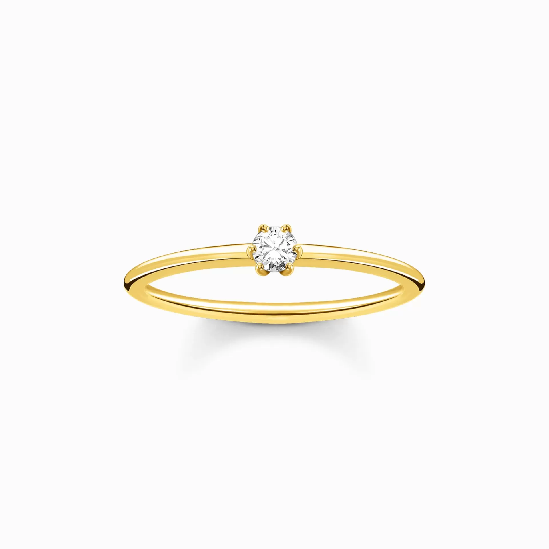 THOMAS SABO Ringar | 18K plätering<RING VIT STEN GULD vit, gult guldfargad