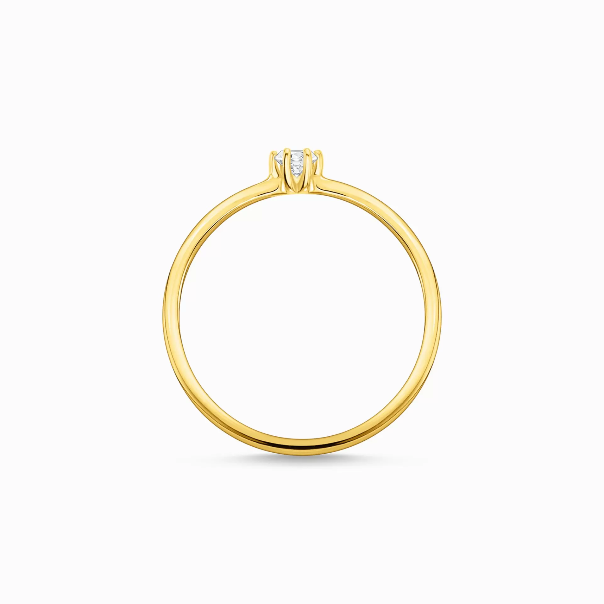 THOMAS SABO Ringar | 18K plätering<RING VIT STEN GULD vit, gult guldfargad