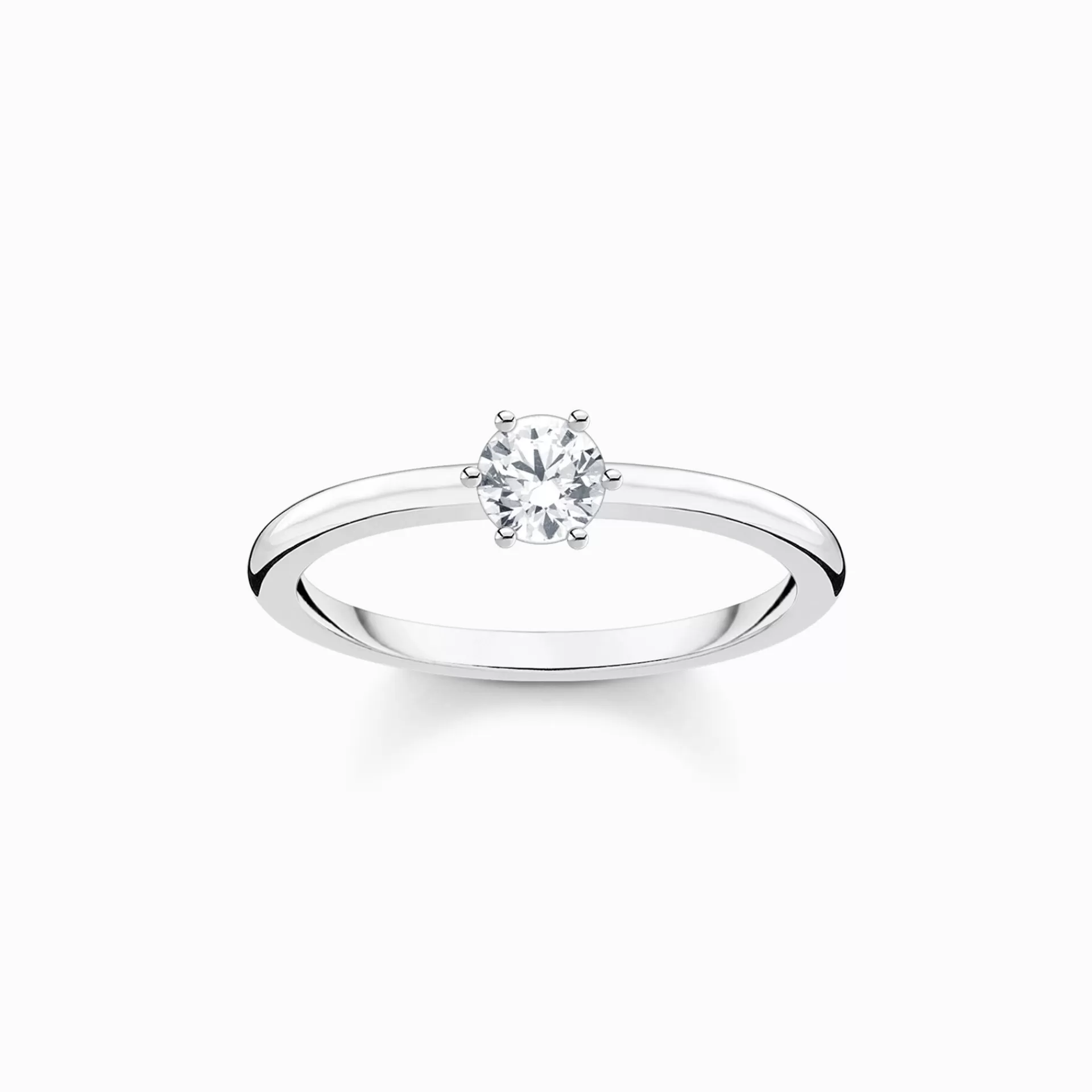 THOMAS SABO Ringar | Återvunnet 925 silver<RING VIT STEN SILVER vit, silverfargad