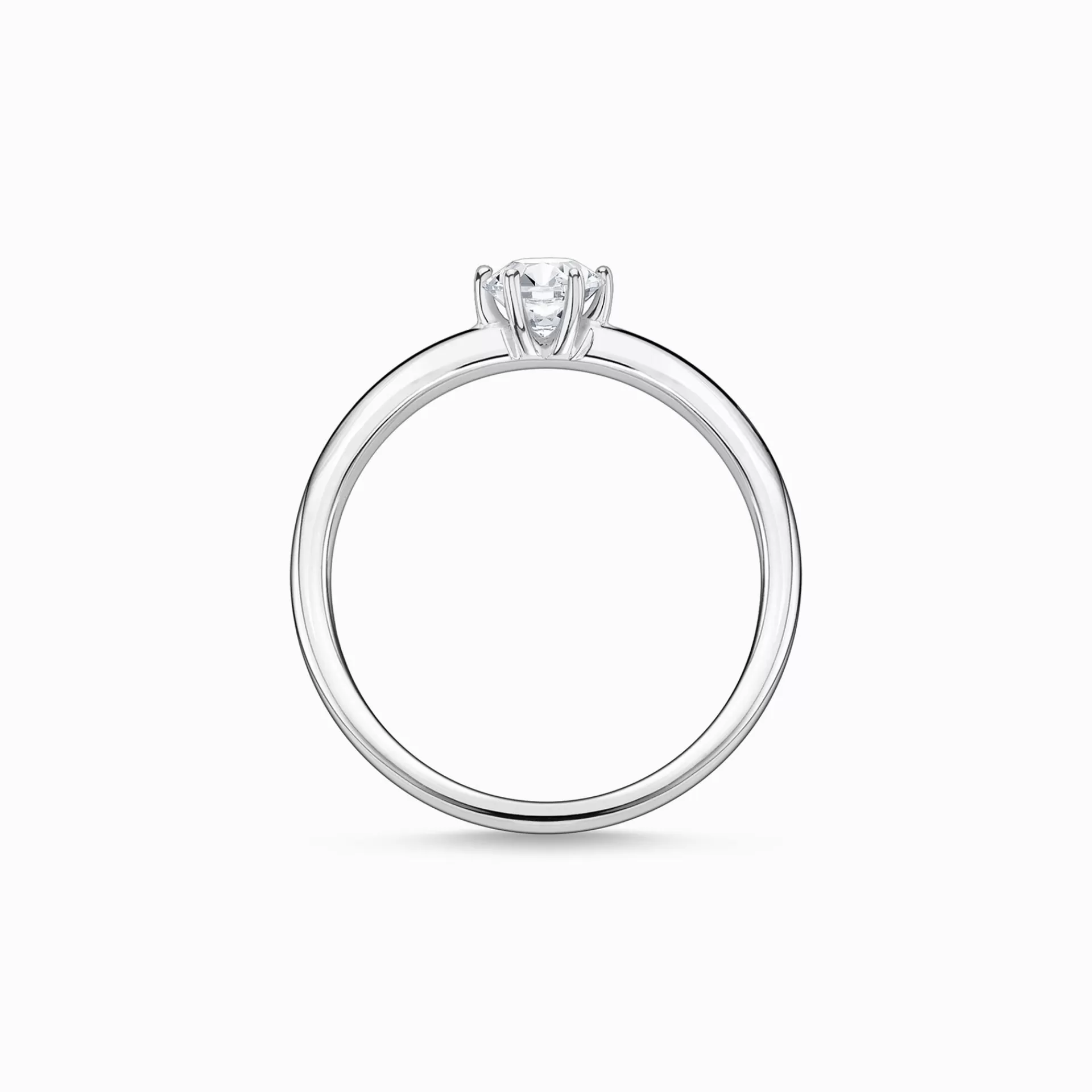 THOMAS SABO Ringar | Återvunnet 925 silver<RING VIT STEN SILVER vit, silverfargad