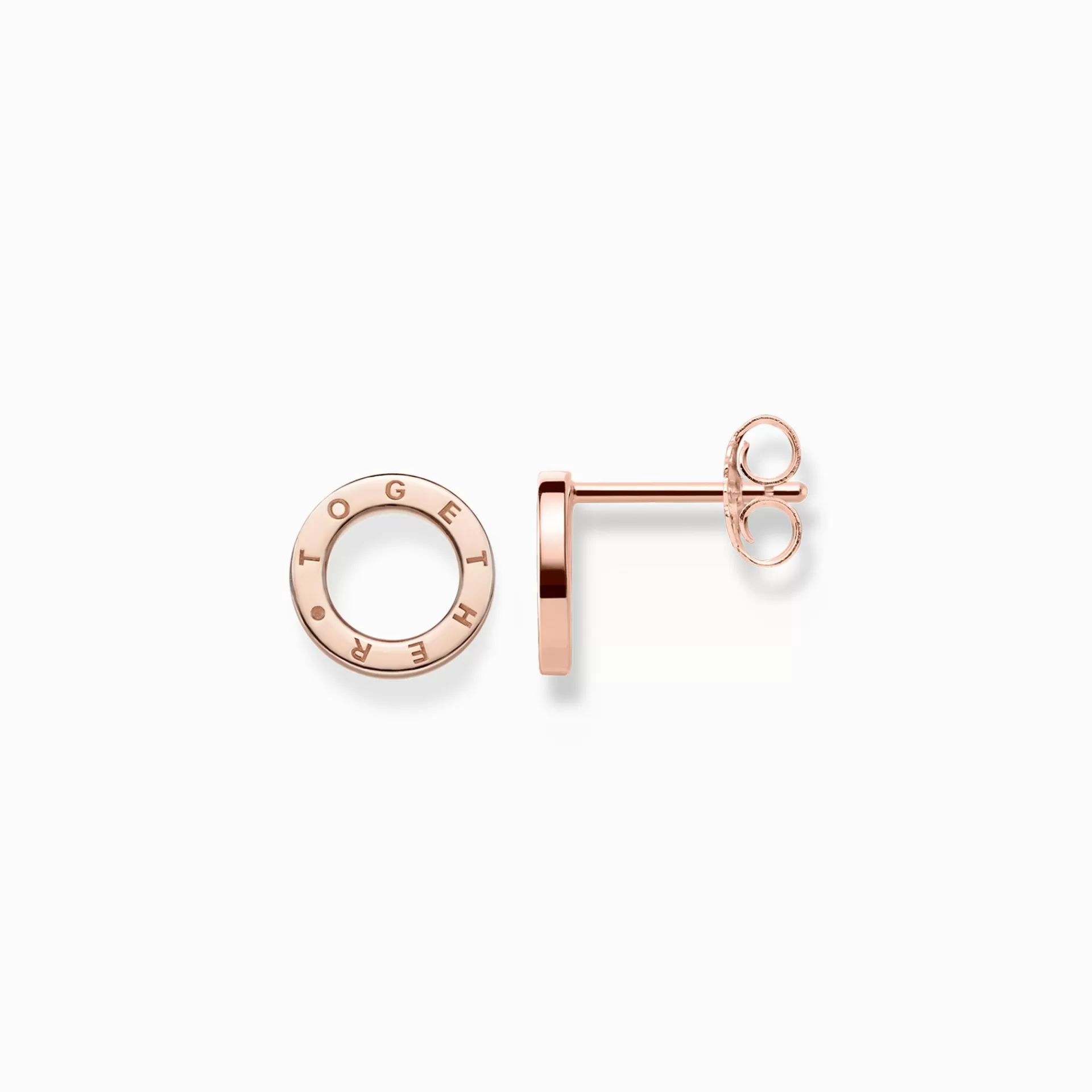 THOMAS SABO Stiftörhängen | 18K roséguldplätering<STIFT&OUML;RH&AUML;NGEN CIRKLAR TOGETHER roséguldfargad