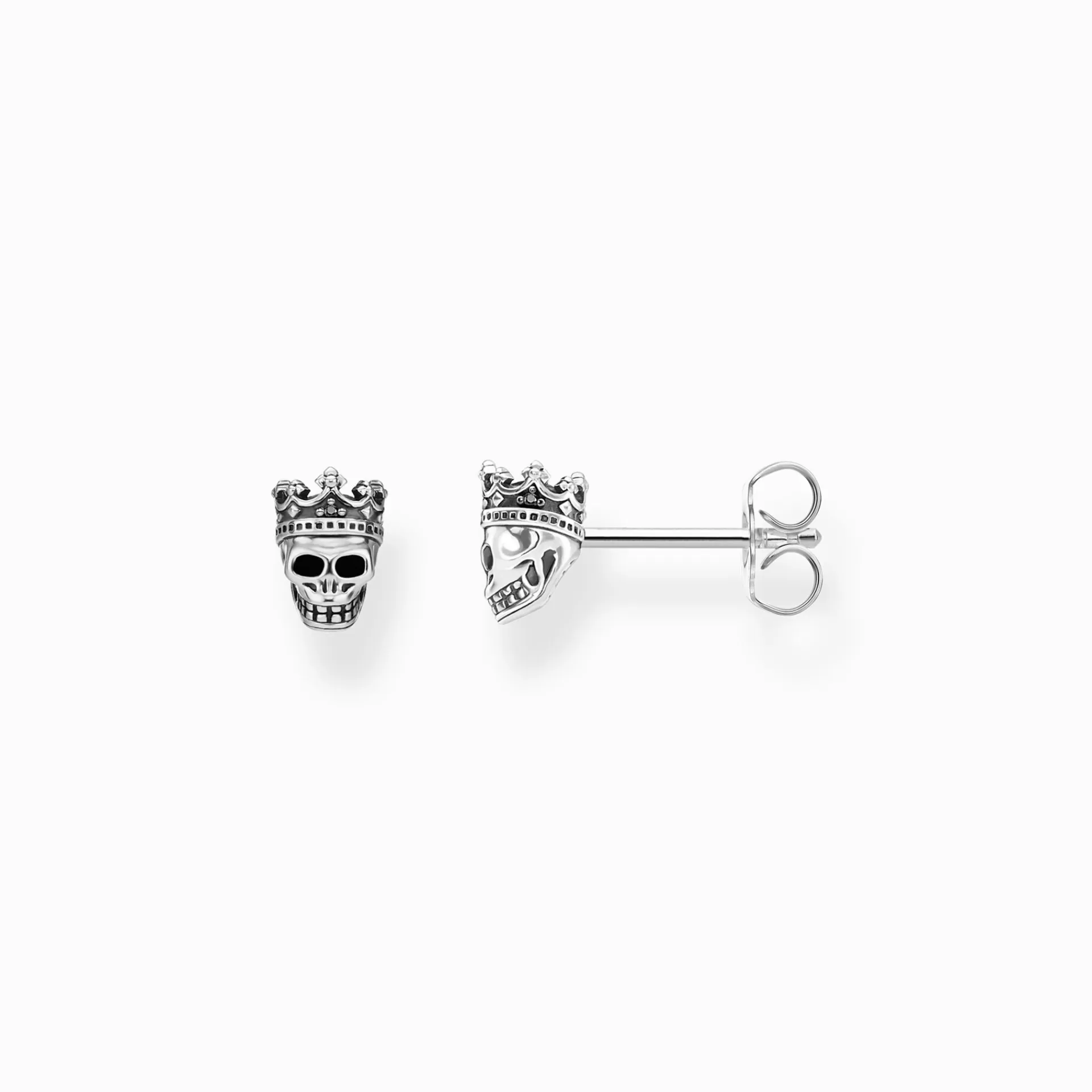 THOMAS SABO Stiftörhängen | Återvunnet 925 silver<STIFT&OUML;RH&AUML;NGEN D&OUML;DSKALLEKUNG svart, silverfargad