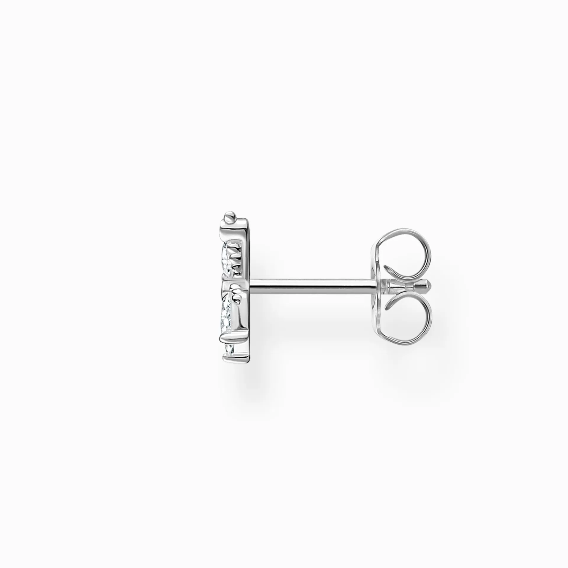 THOMAS SABO Stiftörhängen | Återvunnet 925 silver<STIFT&OUML;RH&AUML;NGEN INDIVIDUELLT FJ&AUML;RIL VITA STENAR silverfargad, vit