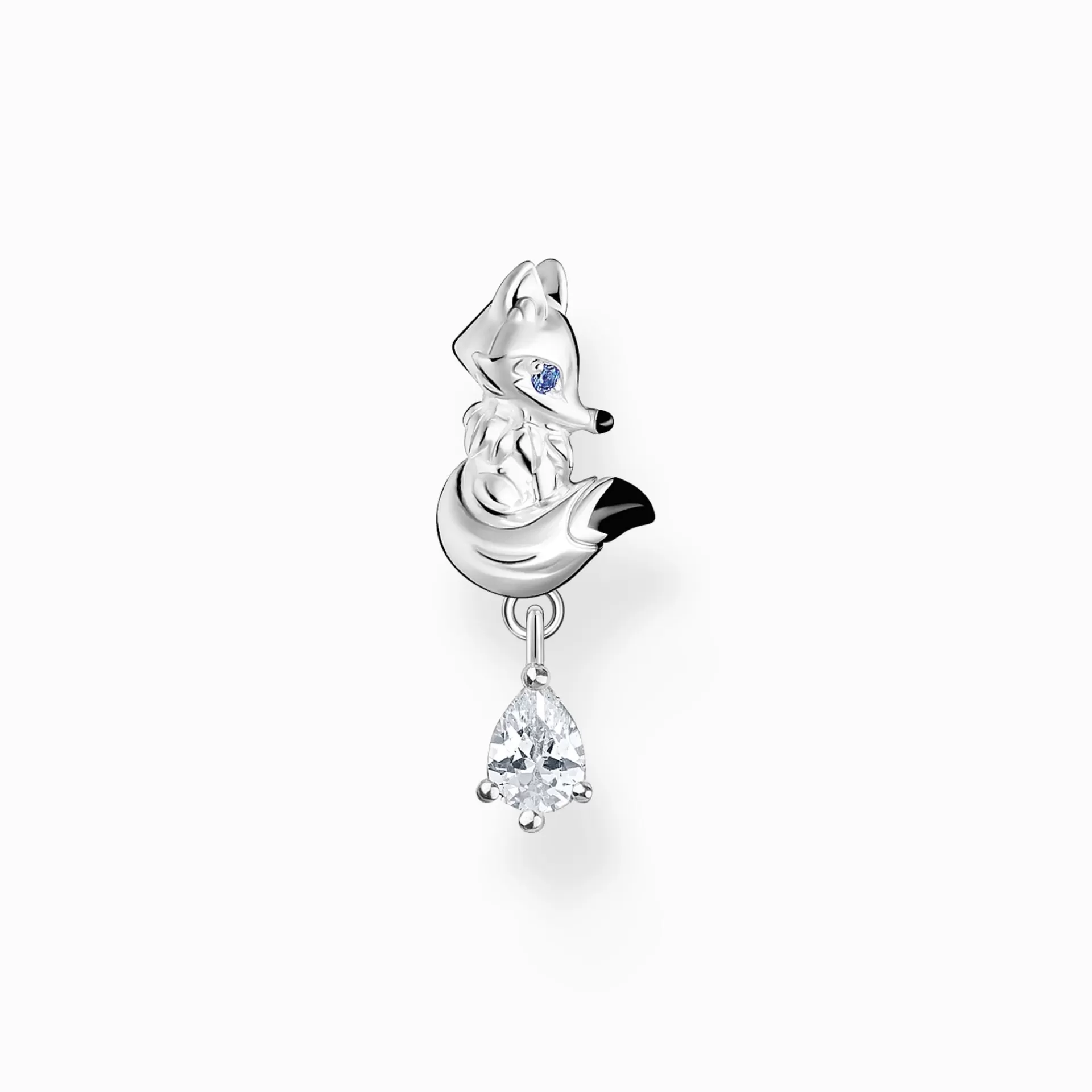 THOMAS SABO Stiftörhängen | Återvunnet 925 silver<STIFT&OUML;RH&AUML;NGEN INDIVIDUELLT R&AUML;V MED VIT STEN SILVER silverfargad, vit, svart, blå