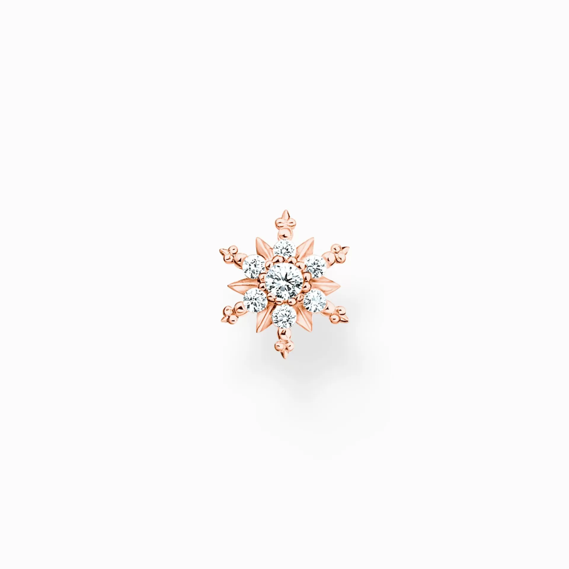 THOMAS SABO Stiftörhängen | 18K roséguldplätering<STIFT&OUML;RH&AUML;NGEN INDIVIDUELLT SN&OUML;FLINGA MED VITA STENAR ROS&EACUTE;GULD roséguldfargad, vit