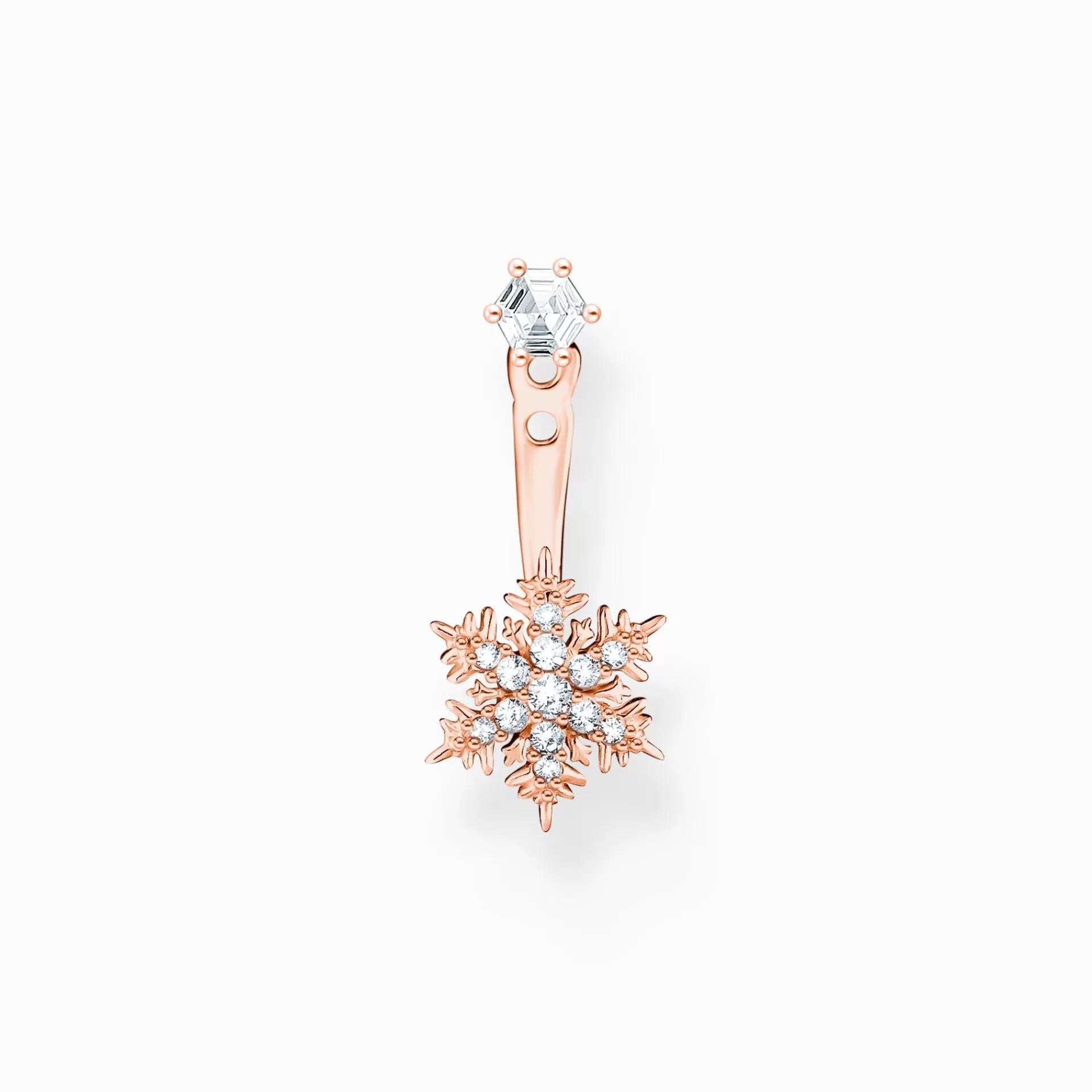 THOMAS SABO Stiftörhängen | 18K roséguldplätering<STIFT&OUML;RH&AUML;NGEN INDIVIDUELLT SN&OUML;FLINGA MED VITA STENAR ROS&EACUTE;GULD roséguldfargad, vit