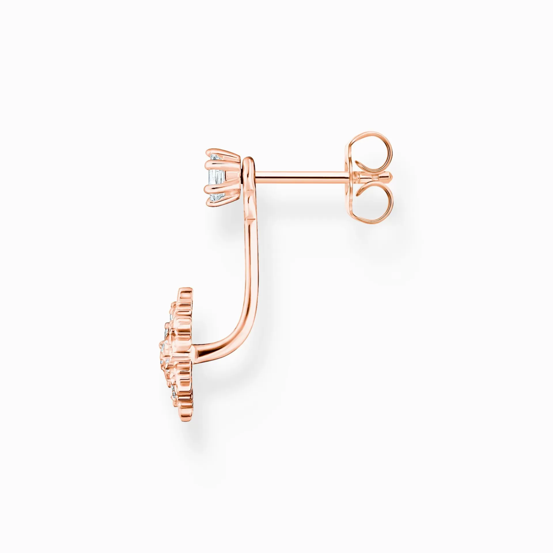 THOMAS SABO Stiftörhängen | 18K roséguldplätering<STIFT&OUML;RH&AUML;NGEN INDIVIDUELLT SN&OUML;FLINGA MED VITA STENAR ROS&EACUTE;GULD roséguldfargad, vit