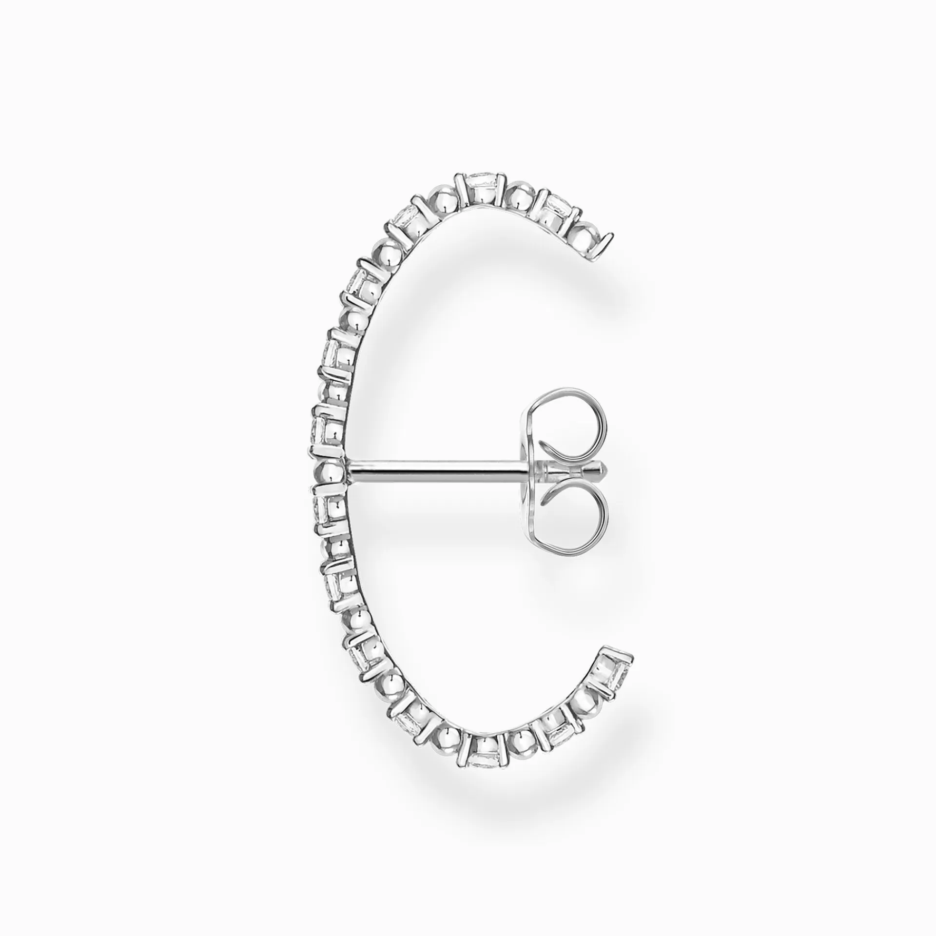 THOMAS SABO Stiftörhängen | Återvunnet 925 silver<STIFT&OUML;RH&AUML;NGEN INDIVIDUELLT VITA STENAR SILVER vit, silverfargad