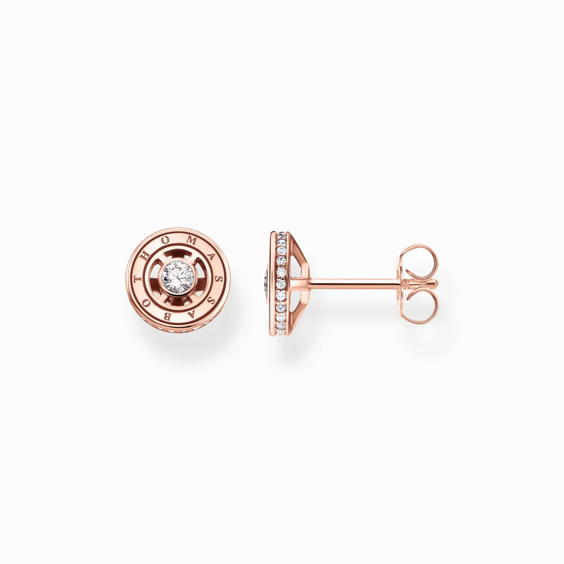 THOMAS SABO Stiftörhängen | 18K roséguldplätering<STIFT&OUML;RH&AUML;NGEN MED VITA STENAR ROS&EACUTE;GULDPL&AUML;TERAD vit, roséguldfargad